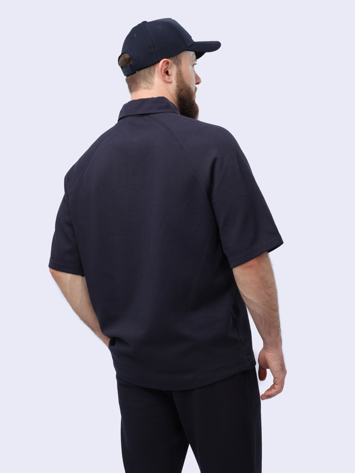 Поло Armani Exchange 3DZFHA ZJXPZ 15CX темно-синее мужское из текстурной ткани — купить в интернет-магазине Verdistore