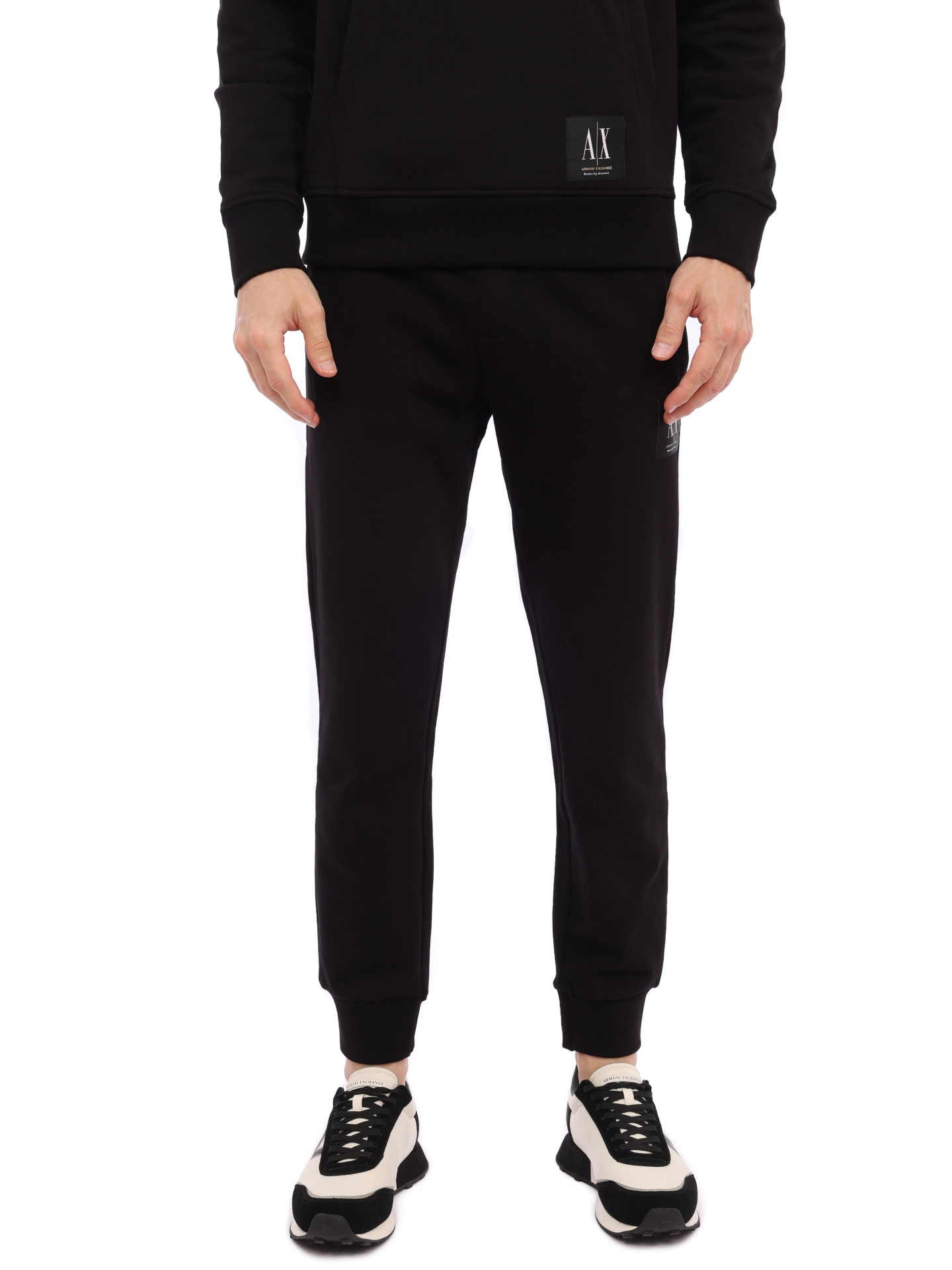 Брюки спортивные Armani Exchange 3RZPAA ZJ83Z 1200 черные мужские из хлопка — купить в интернет-магазине Verdistore
