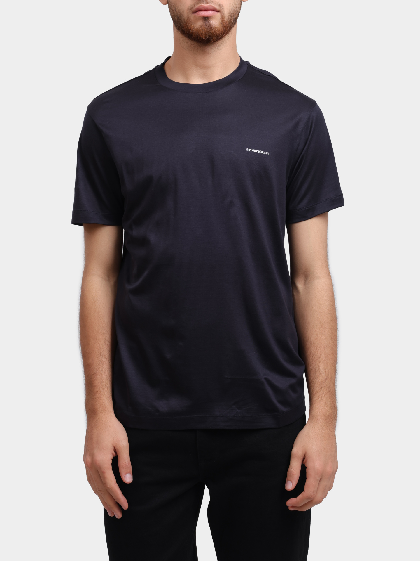 Футболка Emporio Armani 8N1TD8 1JUVZ 0920 темно-синяя мужская — купить в интернет-магазине Verdistore