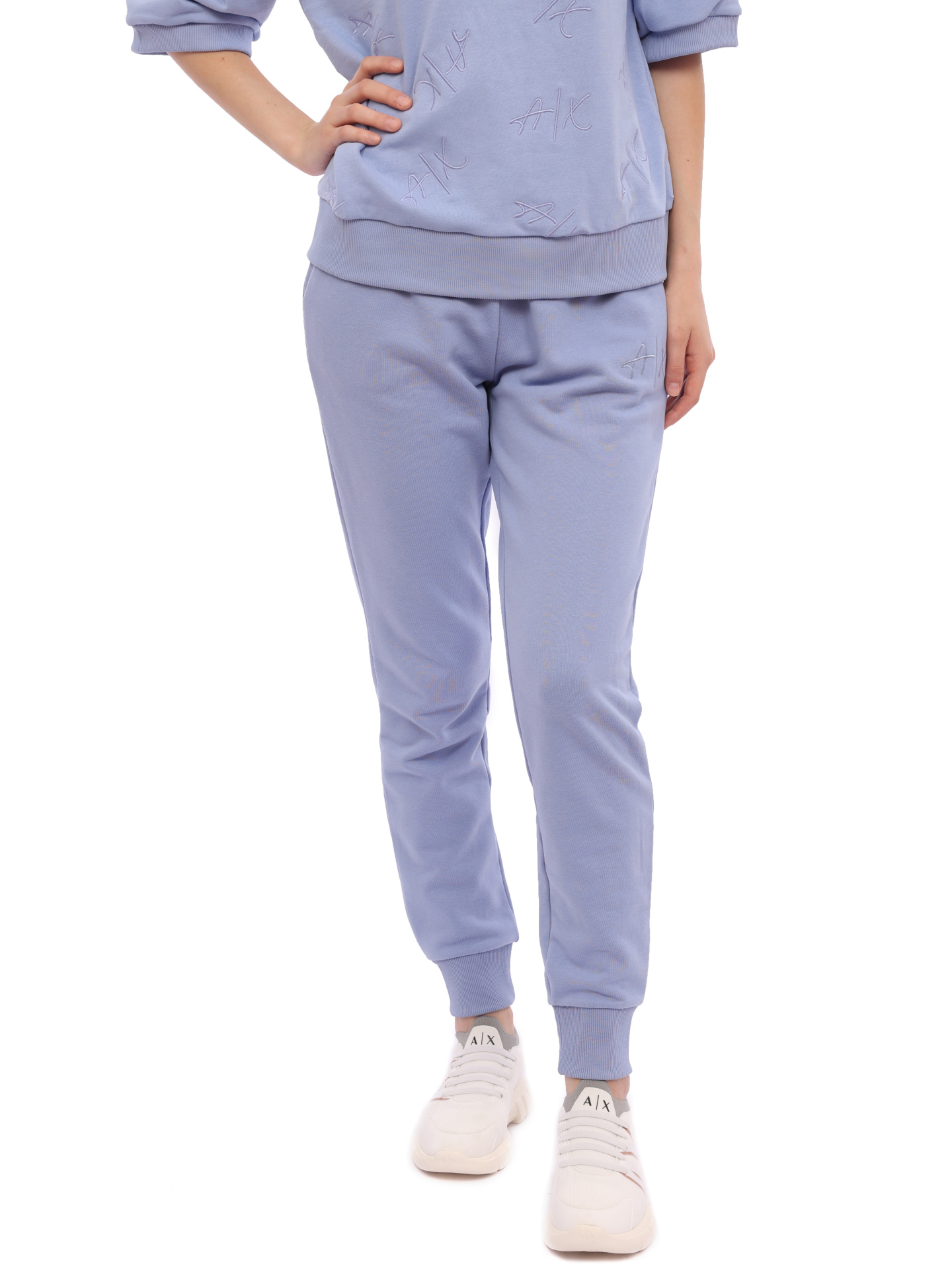 Брюки спортивные Armani Exchange 3RYP85 YJ3NZ 15CN лиловые женские с логотипом — купить в интернет-магазине Verdistore