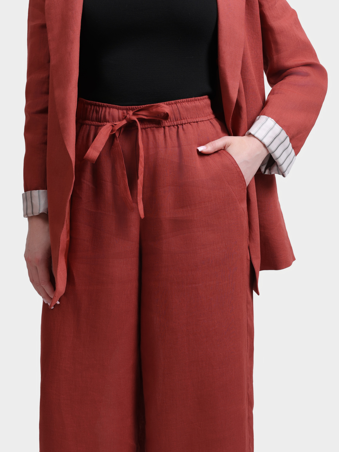 Брюки Marella Sport MLSUOMO 004 террактовые женские прямого кроя — купить в интернет-магазине Verdistore