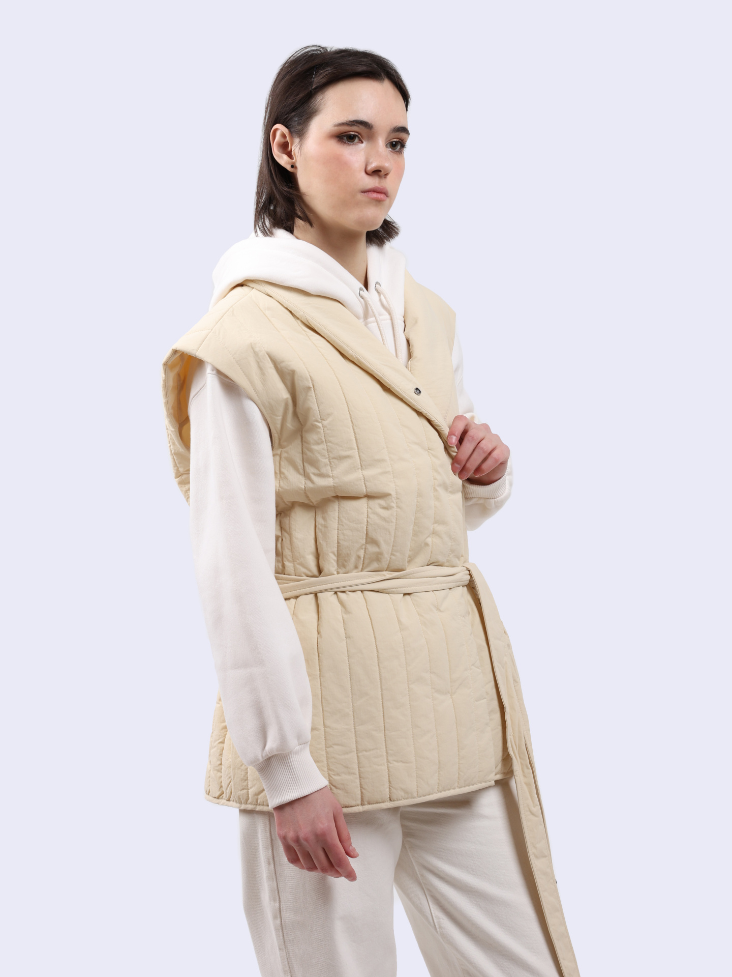 Жилет Calvin Klein K20K207101 PGD молочный женский с поясом — купить в интернет-магазине Verdistore