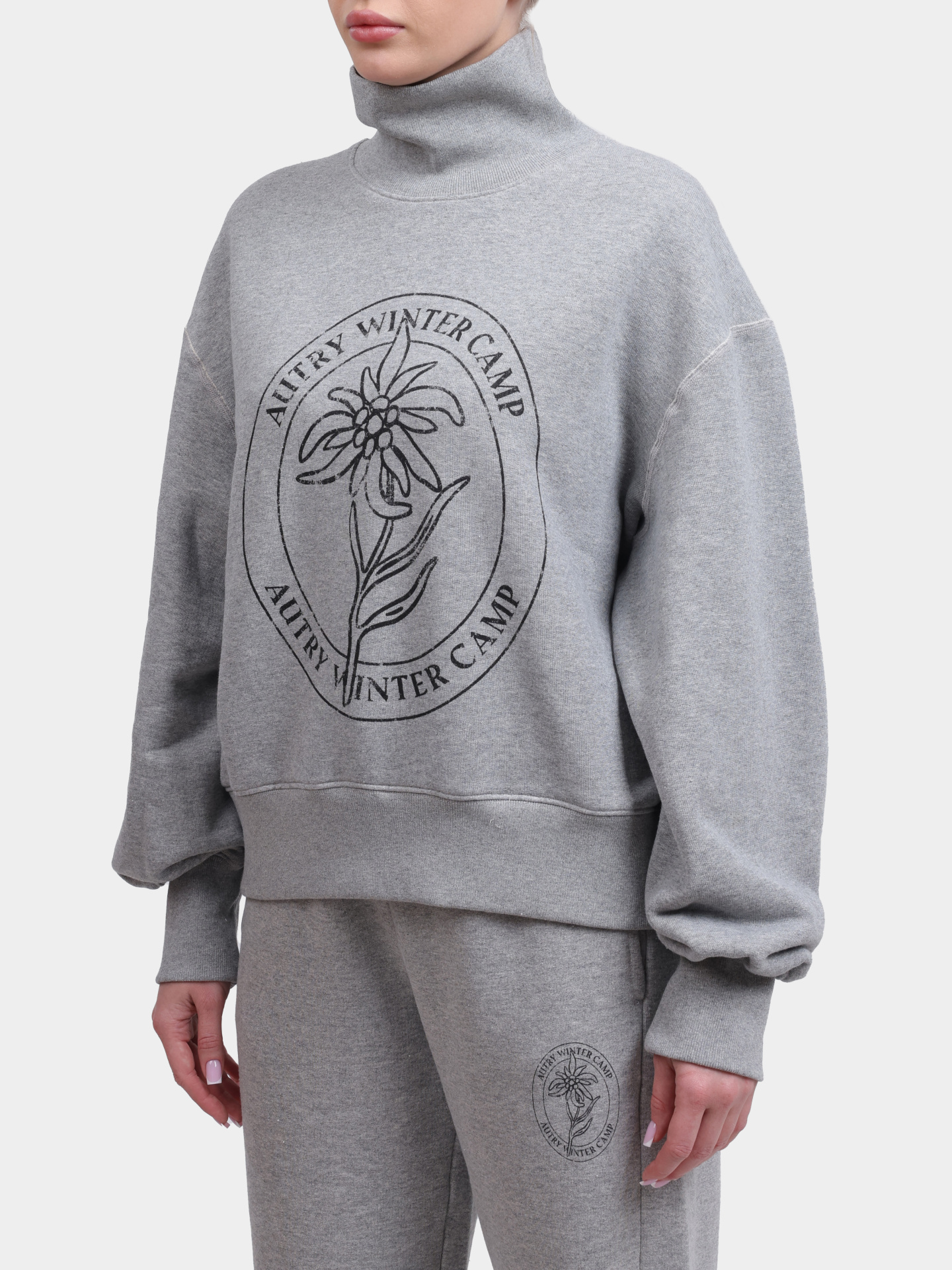 Свитшот Autry SWPW - M3HD серый женский с воротником-стойкой — купить в интернет-магазине Verdistore