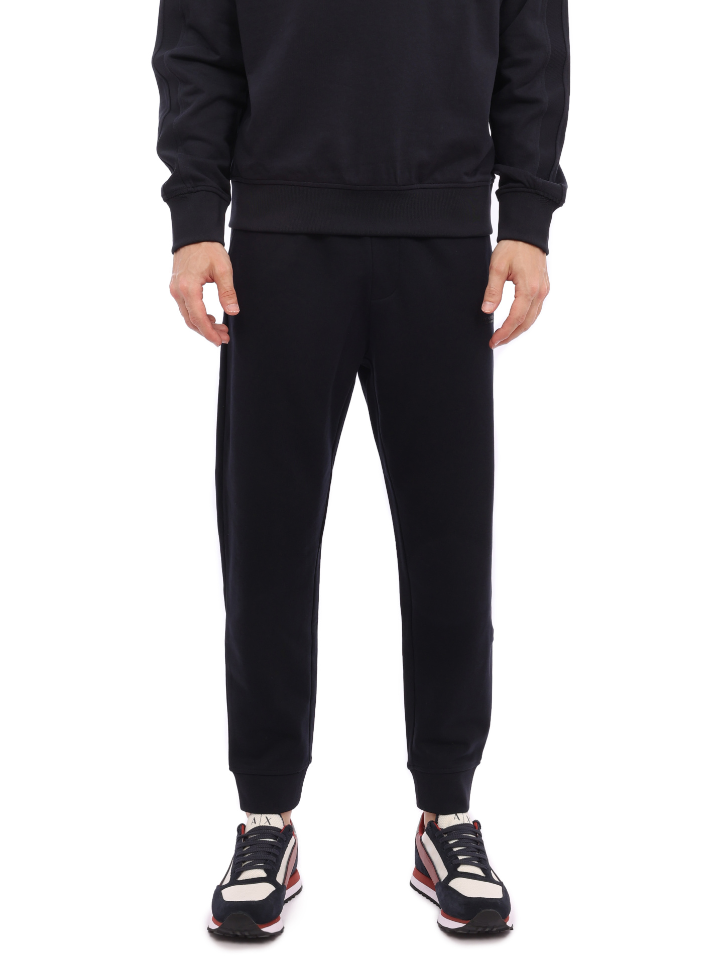 Брюки спортивные Armani Exchange 3RZPLE ZJ1ZZ черные мужские с манжетами — купить в интернет-магазине Verdistore