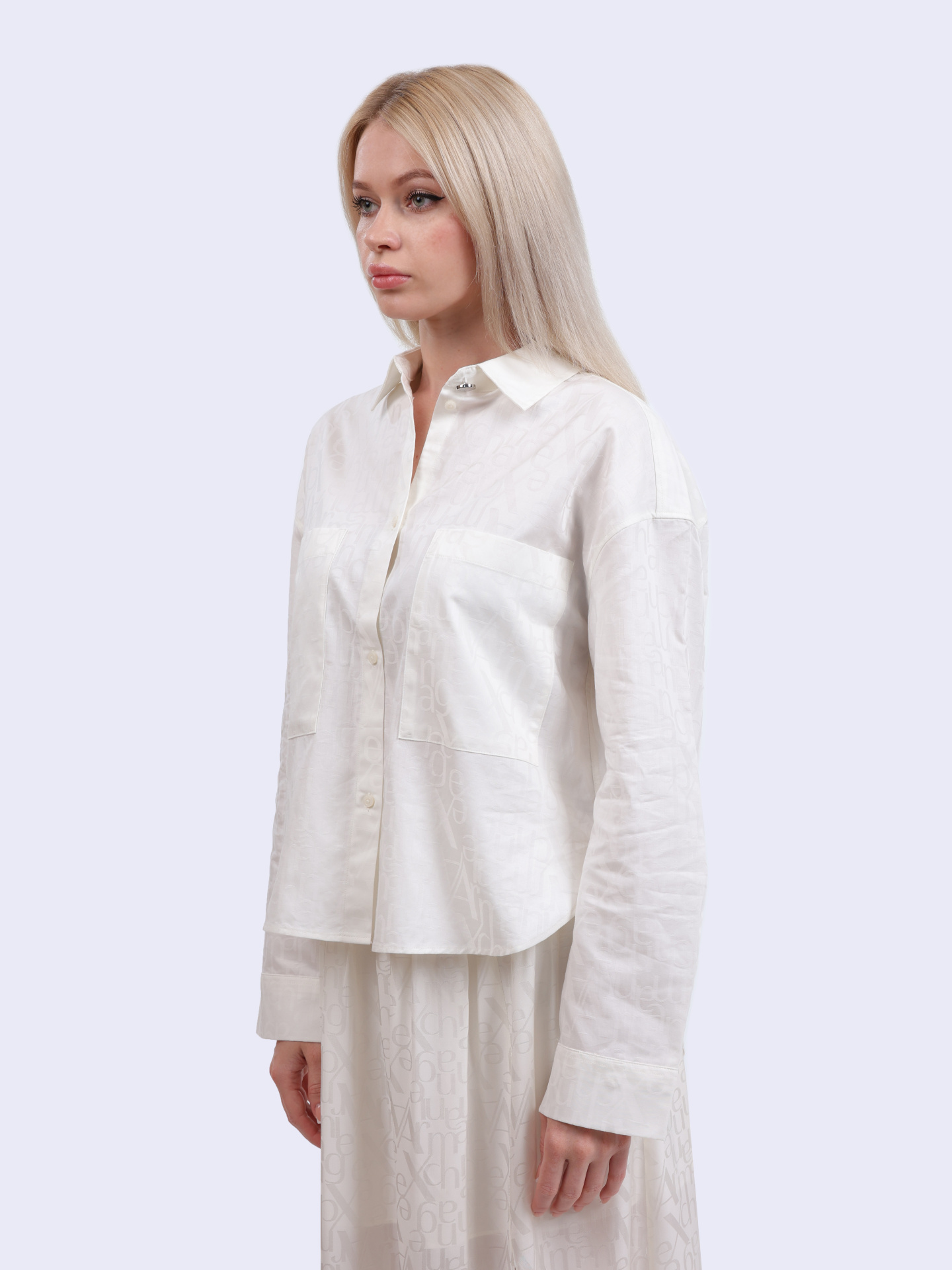 картинка Рубашка Armani Exchange XW000097 AF10820 F0015 белая женская из хлопка от магазина Verdistore