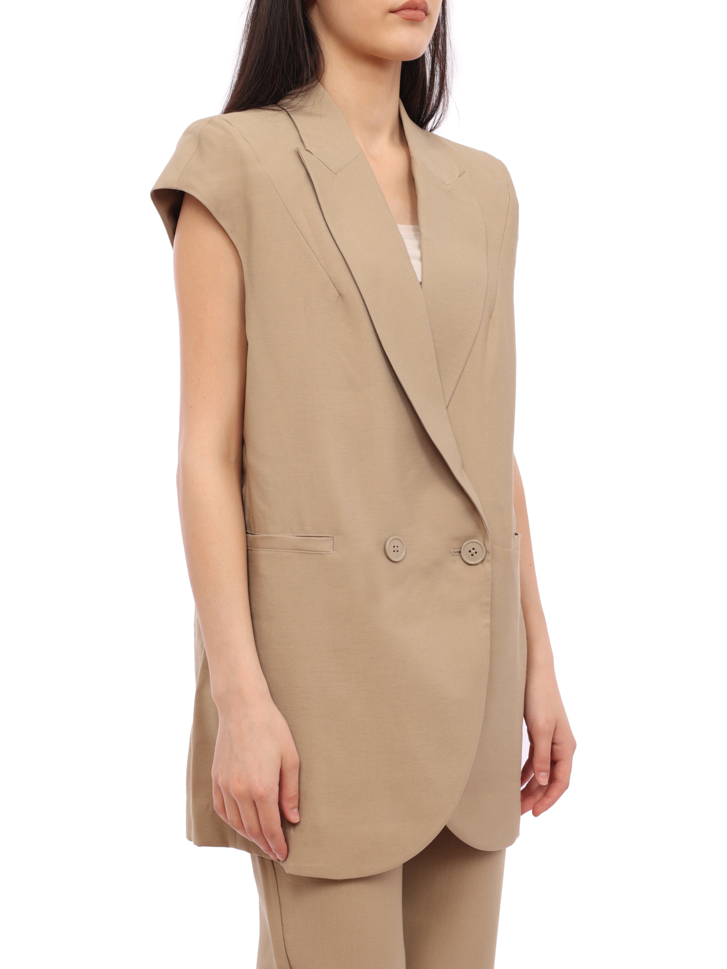 Жилет Armani Exchange 3RYQ10 YN6KZ 1780 бежевый женский удлинённый — купить в интернет-магазине Verdistore