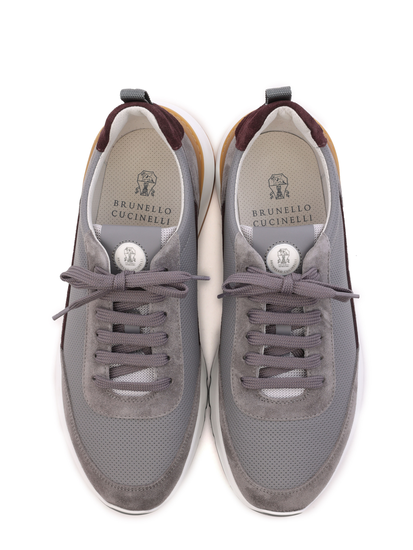 Кроссовки Brunello Cucinelli MZUFLB2183 CLZ24 комбинированные мужские с перфорацией — купить в интернет-магазине Verdistore