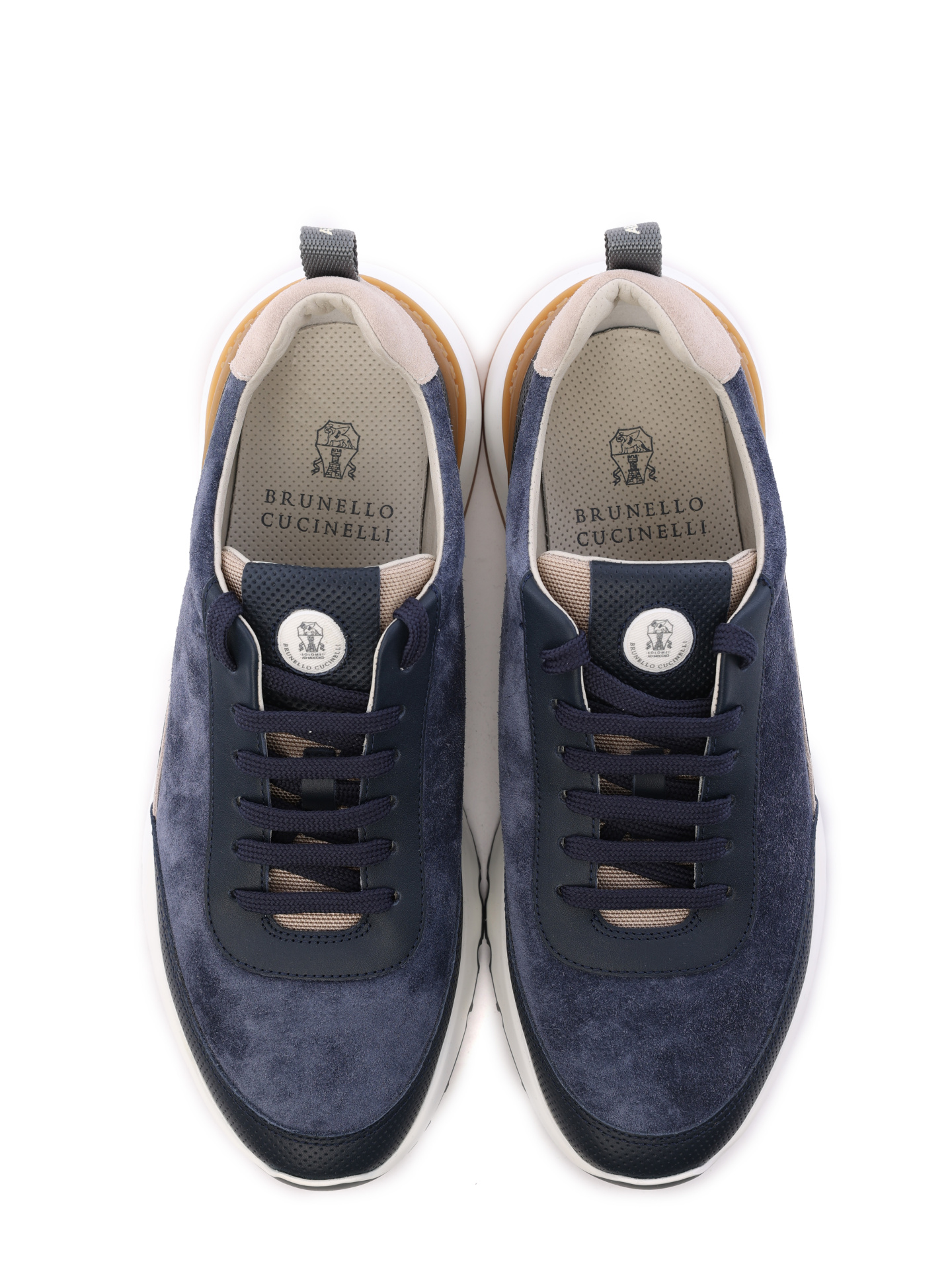 Кроссовки Brunello Cucinelli MZUSNH0278 CEB29 комбинированные мужские с перфорацией — купить в интернет-магазине Verdistore