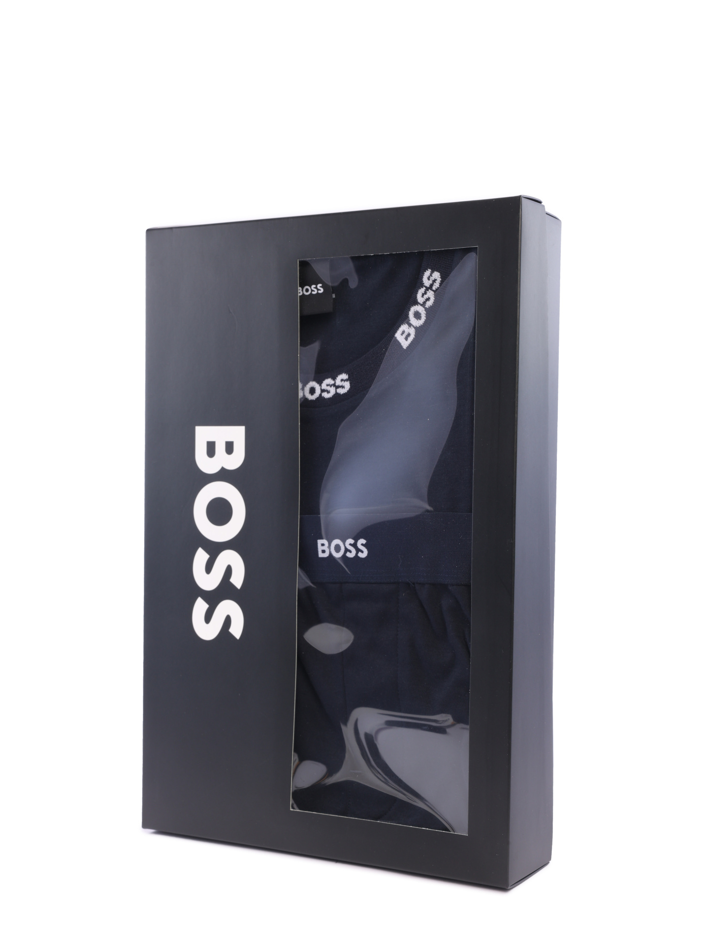 Пижама из мягкой ткани темно-синяя с маленкими логотипами — купить в интернет-магазине Verdistore