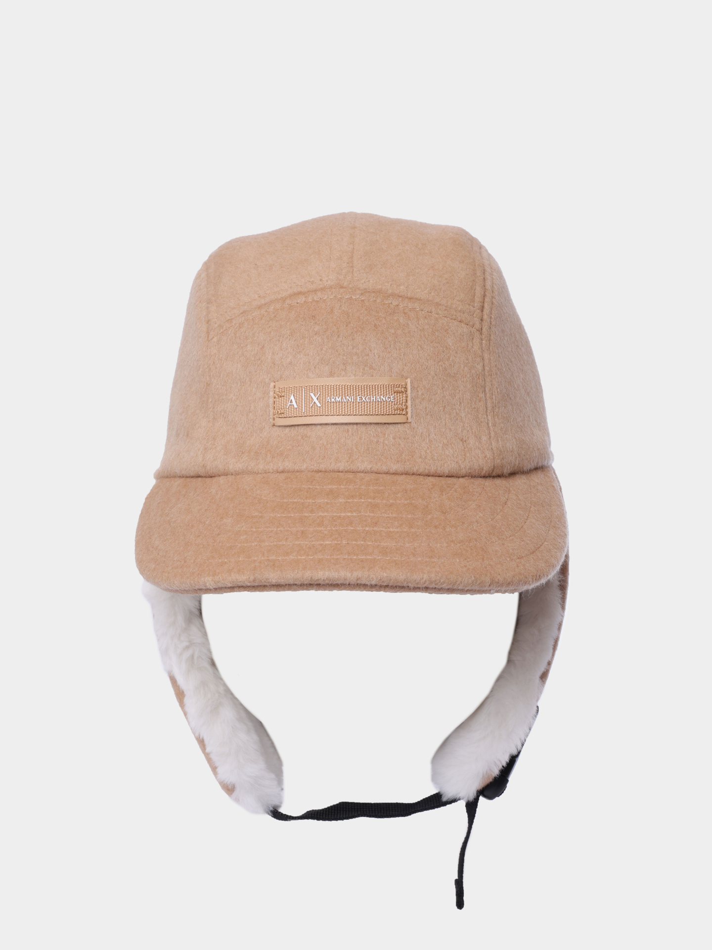 Шапка-ушанка Armani Exchange XW001505 AF16216 U1051 бежевая женская — купить в интернет-магазине Verdistore