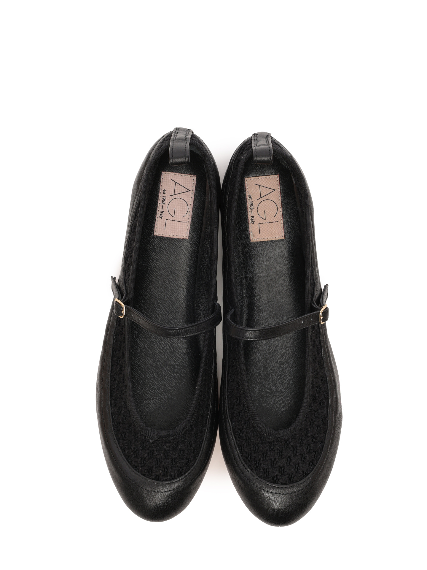 Балетки AGL D544019PCK7645 1013 черные женские с вязаной вставкой — купить в интернет-магазине Verdistore