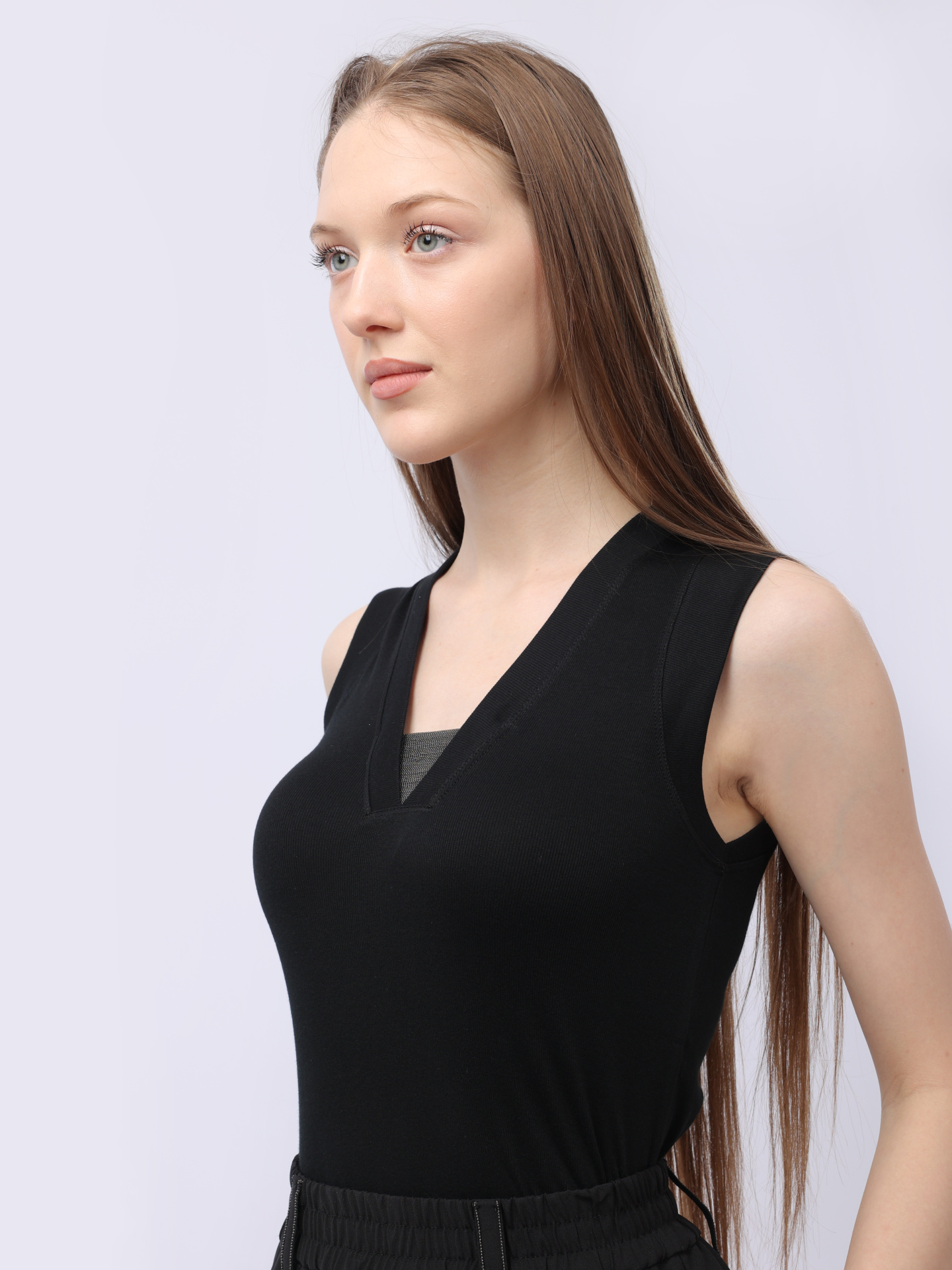 Топ Brunello Cucinelli M0TC8EL672 C101 черный женский из хлопка — купить в интернет-магазине Verdistore