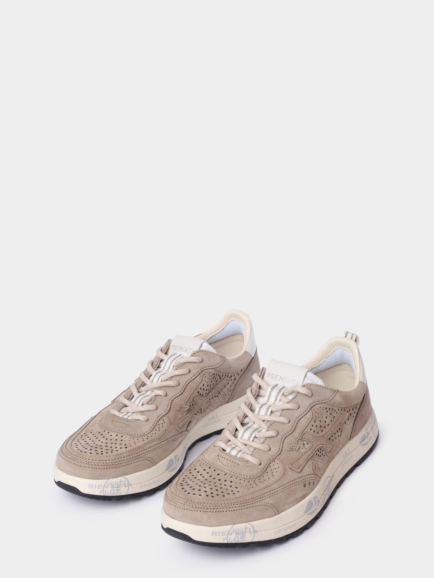 Кроссовки Premiata Sport NOUS VAR 8288 бежевые мужские комбинрованные с перфорацией  — купить в интернет-магазине Verdistore