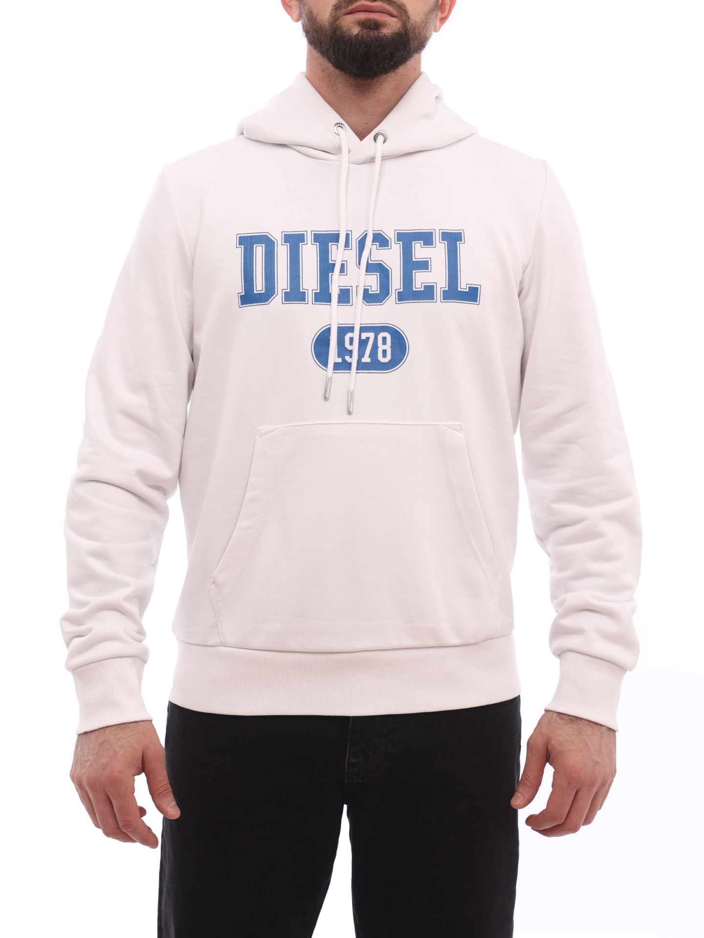 Худи Diesel A038260HAYT100 белое мужское с логотипом — купить в интернет-магазине Verdistore