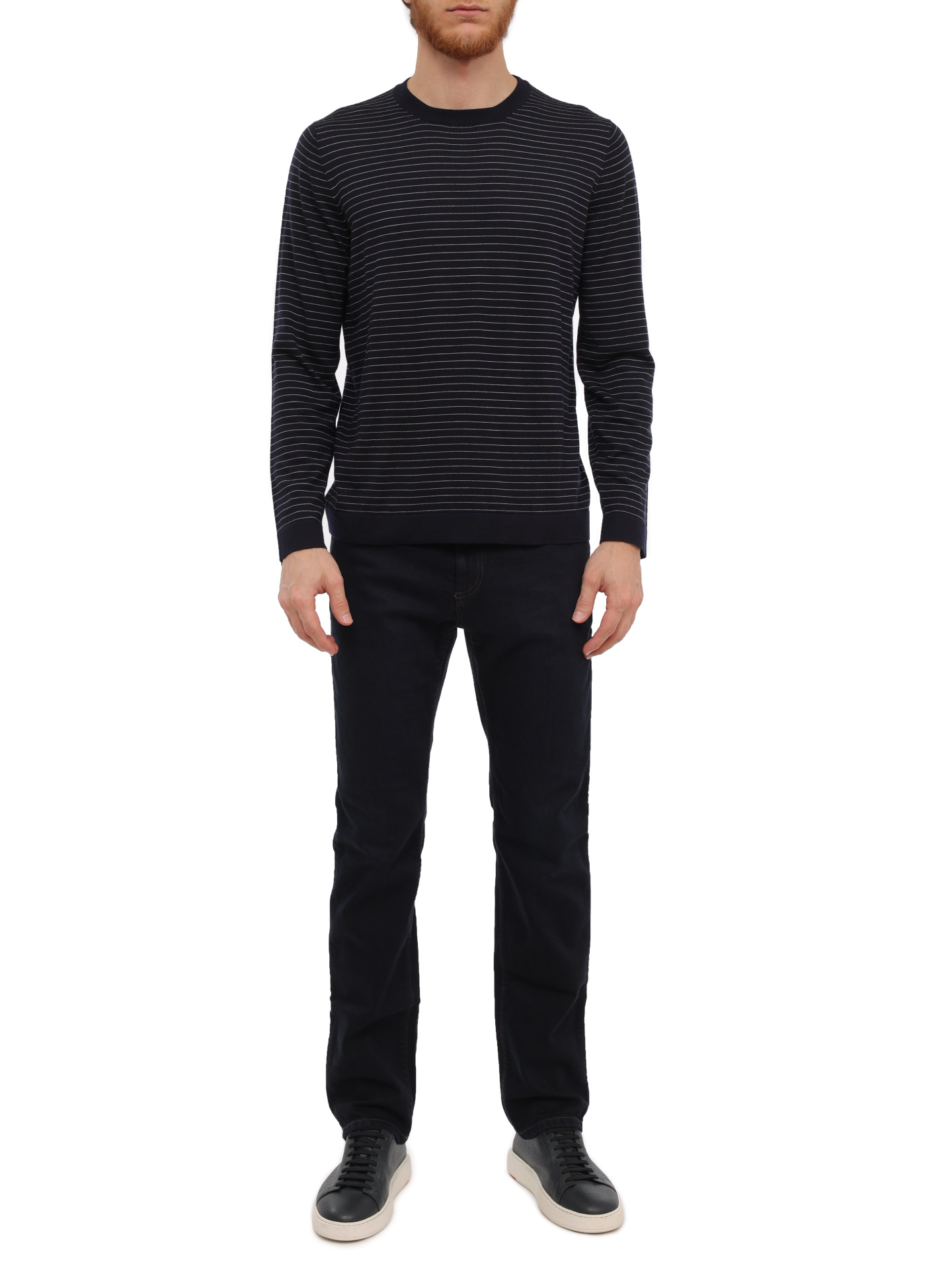 Свитер Brunello Cucinelli M2484800 полосатый мужской — купить в интернет-магазине Verdistore
