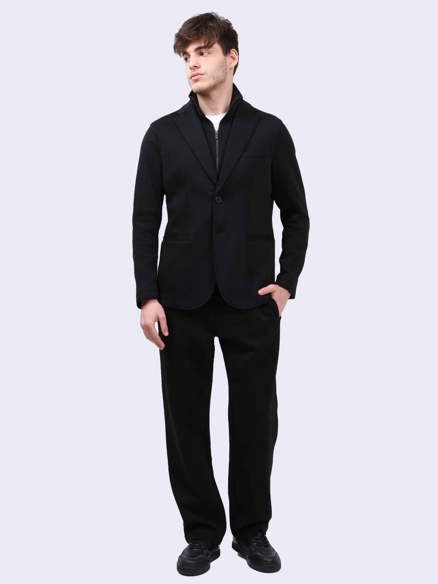 Пиджак Armani Exchange 6DZGHF ZJZGZ 1200 черный мужской со съемной планкой — купить в интернет-магазине Verdistore