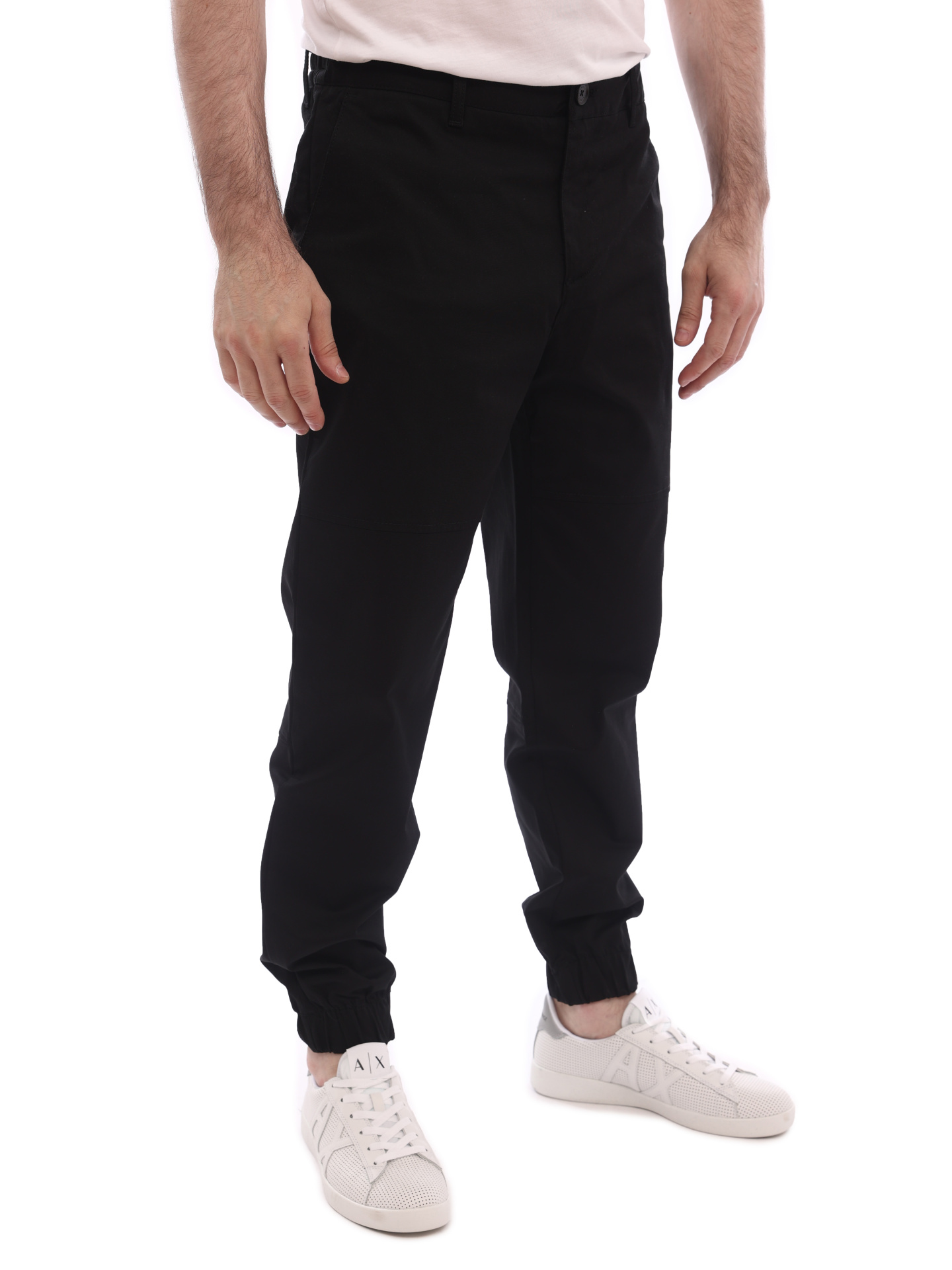 Брюки Armani Exchange 3LZP06 ZNTGZ 1200 черные мужские с эластичными манжетами — купить в интернет-магазине Verdistore