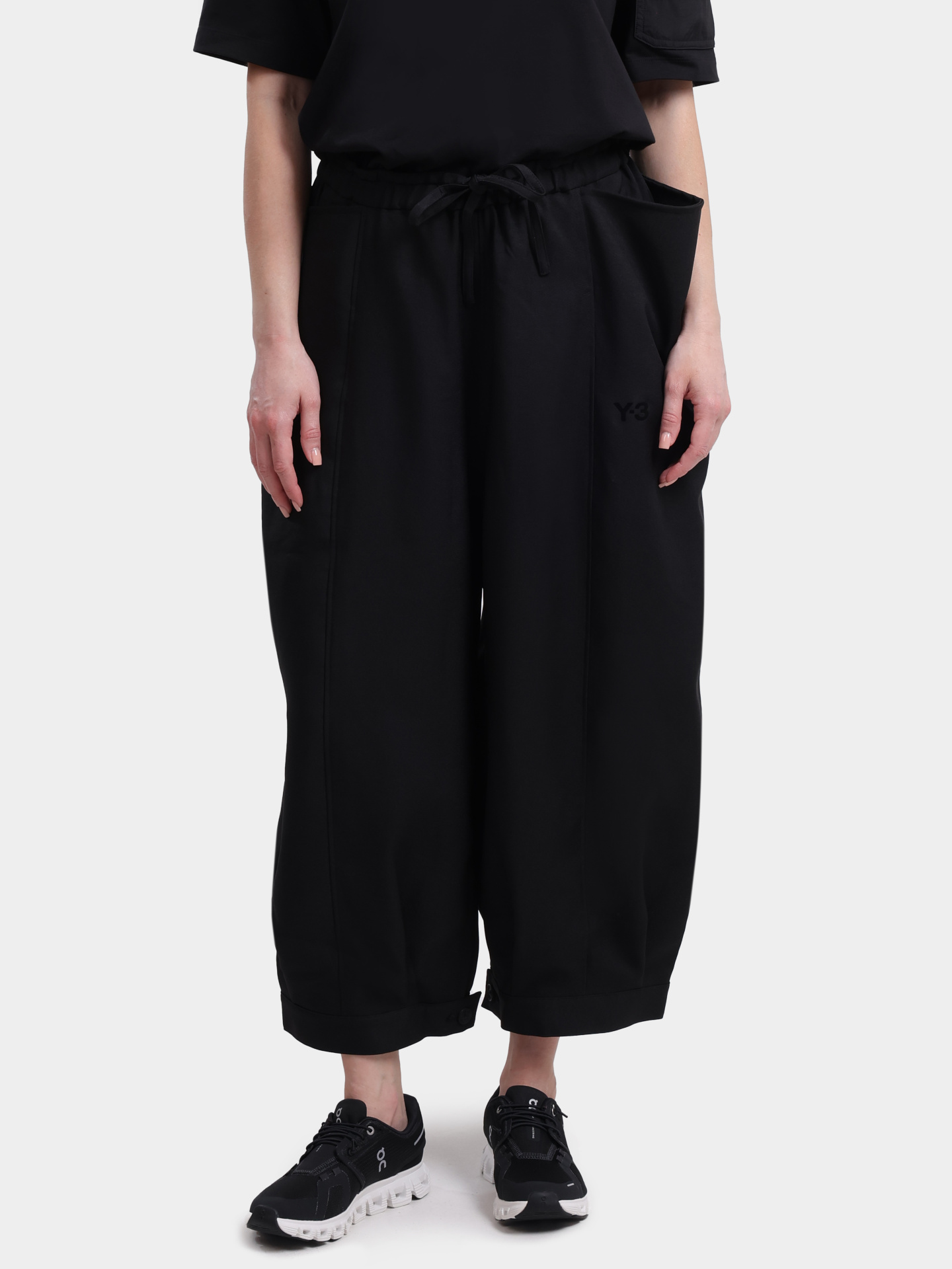 Брюки Y-3 KH0474 BLACK черные женские на кулиске — купить в интернет-магазине Verdistore