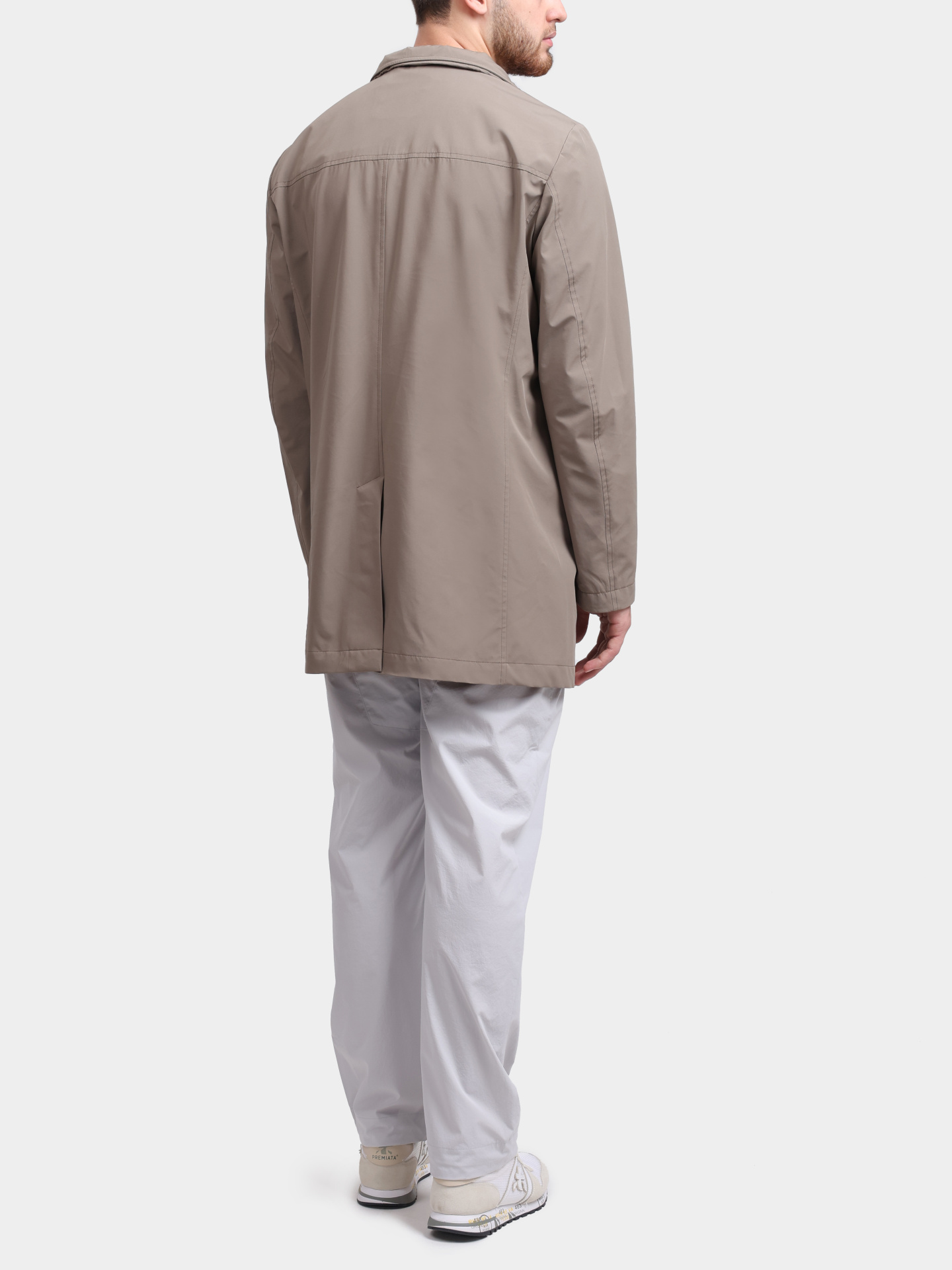 Тренч MooRER HEKTOR - KN бежевый однобортный мужской — купить в интернет-магазине Verdistore