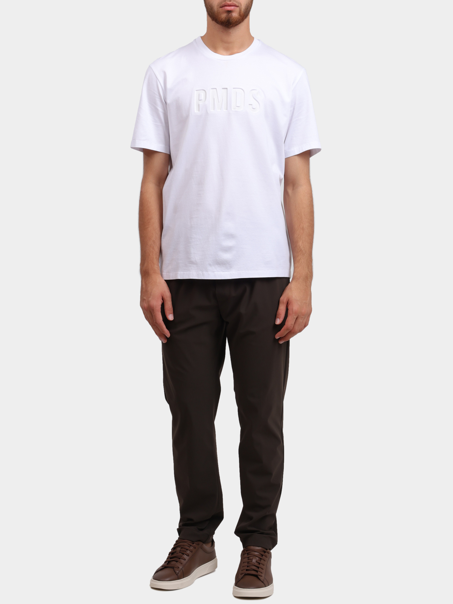Футболка PMDS TS259 EMBOSSED 0010/08 белая мужская из хлопка — купить в интернет-магазине Verdistore