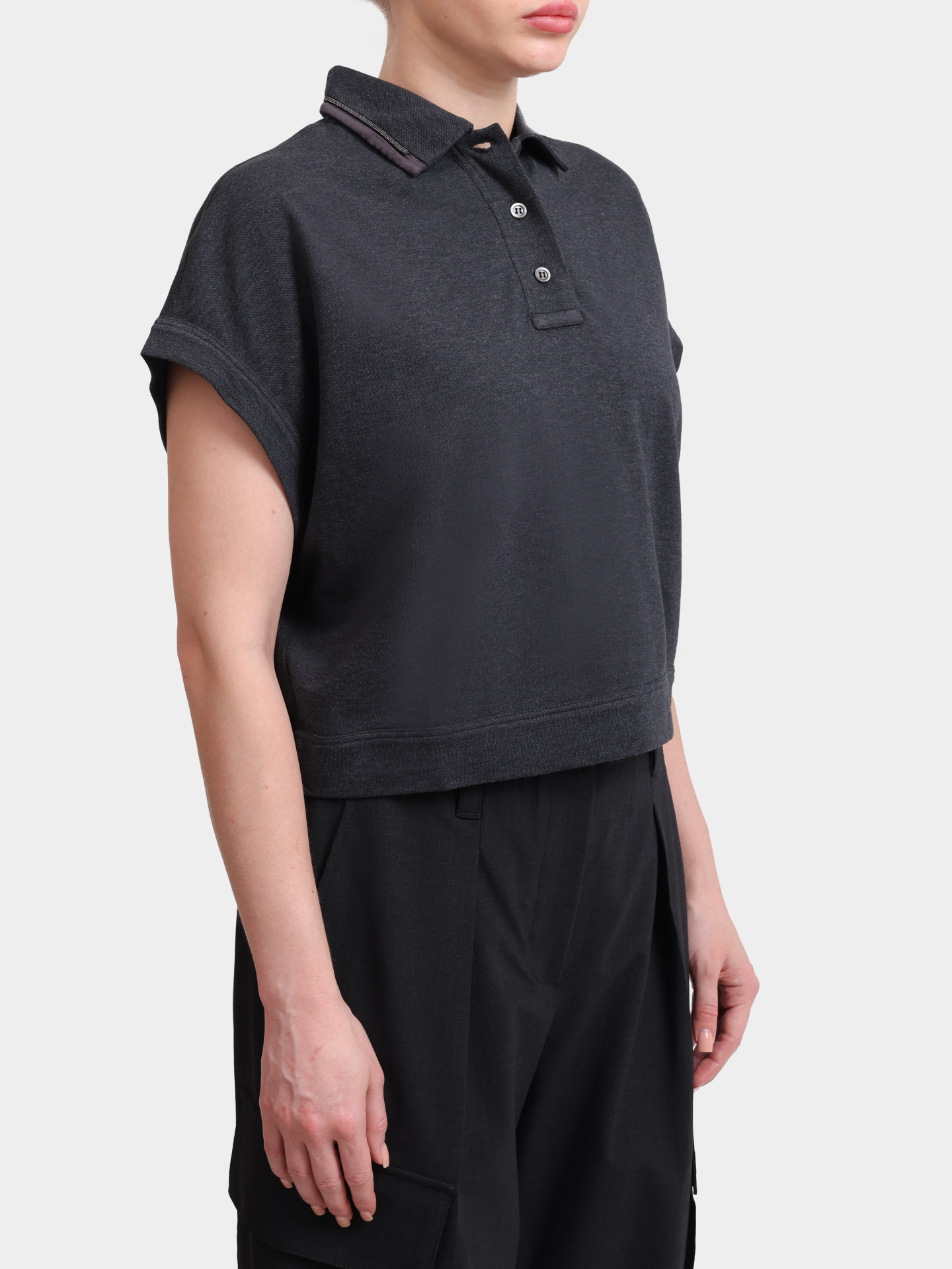 Поло Brunello Cucinelli M0T63EM405 C8127 укороченное женское — купить в интернет-магазине Verdistore