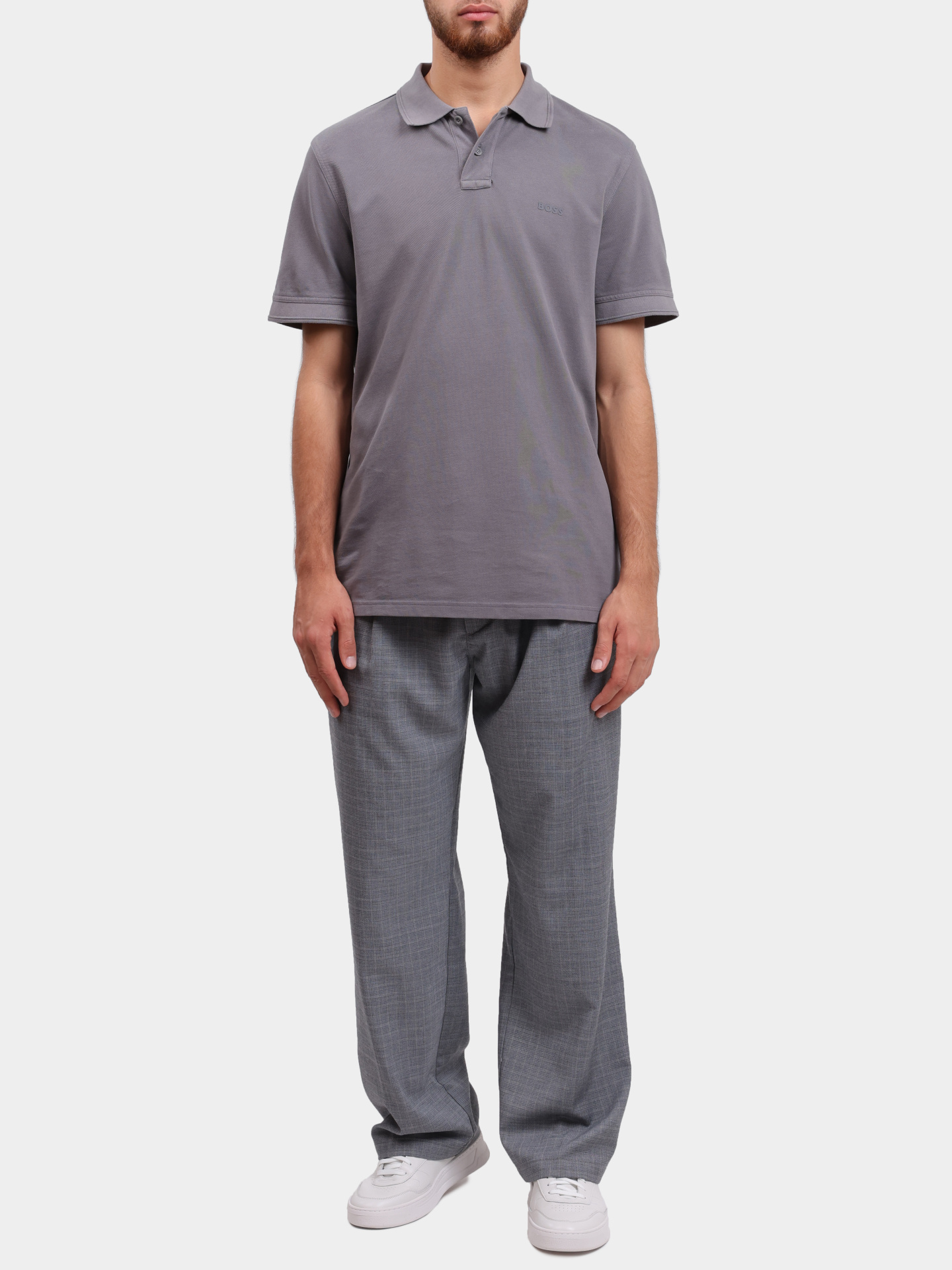 Брюки Hugo 50530914 050 серые мужские в клетку — купить в интернет-магазине Verdistore