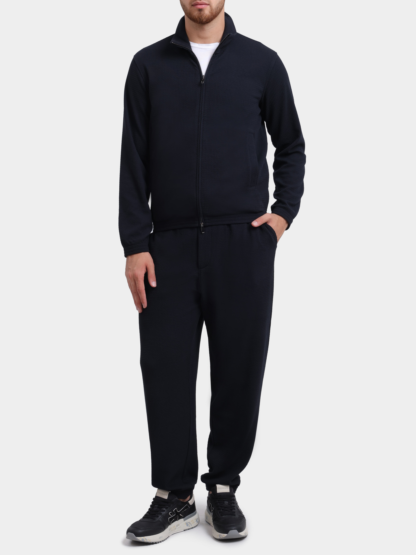 Мастерка Emporio Armani EM005042 AF23623 UB118 фактурная мужская — купить в интернет-магазине Verdistore