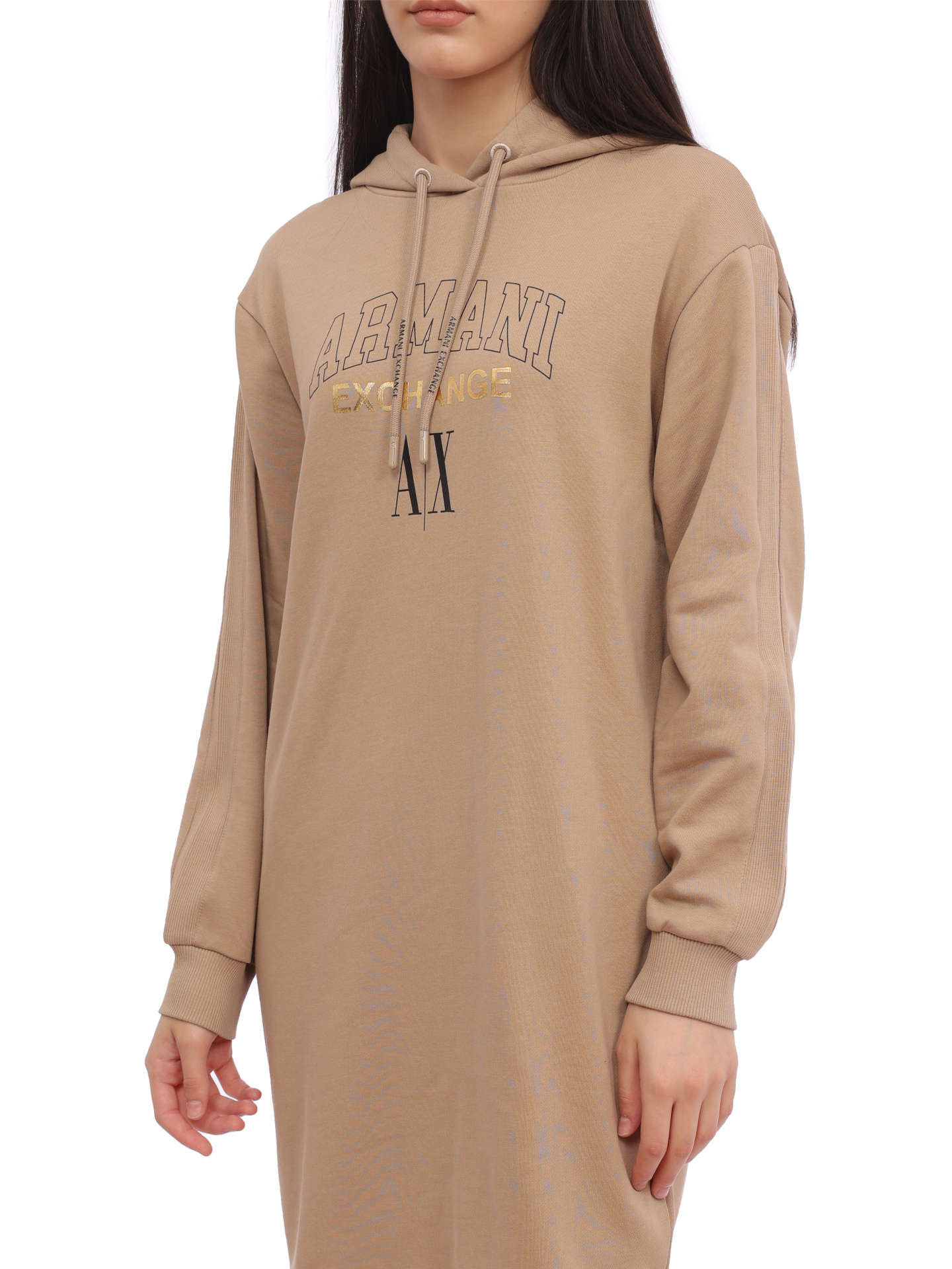 Платье Armani Exchange 6RYA78 YJEBZ 0748 бежевое женское из хлопка — купить в интернет-магазине Verdistore
