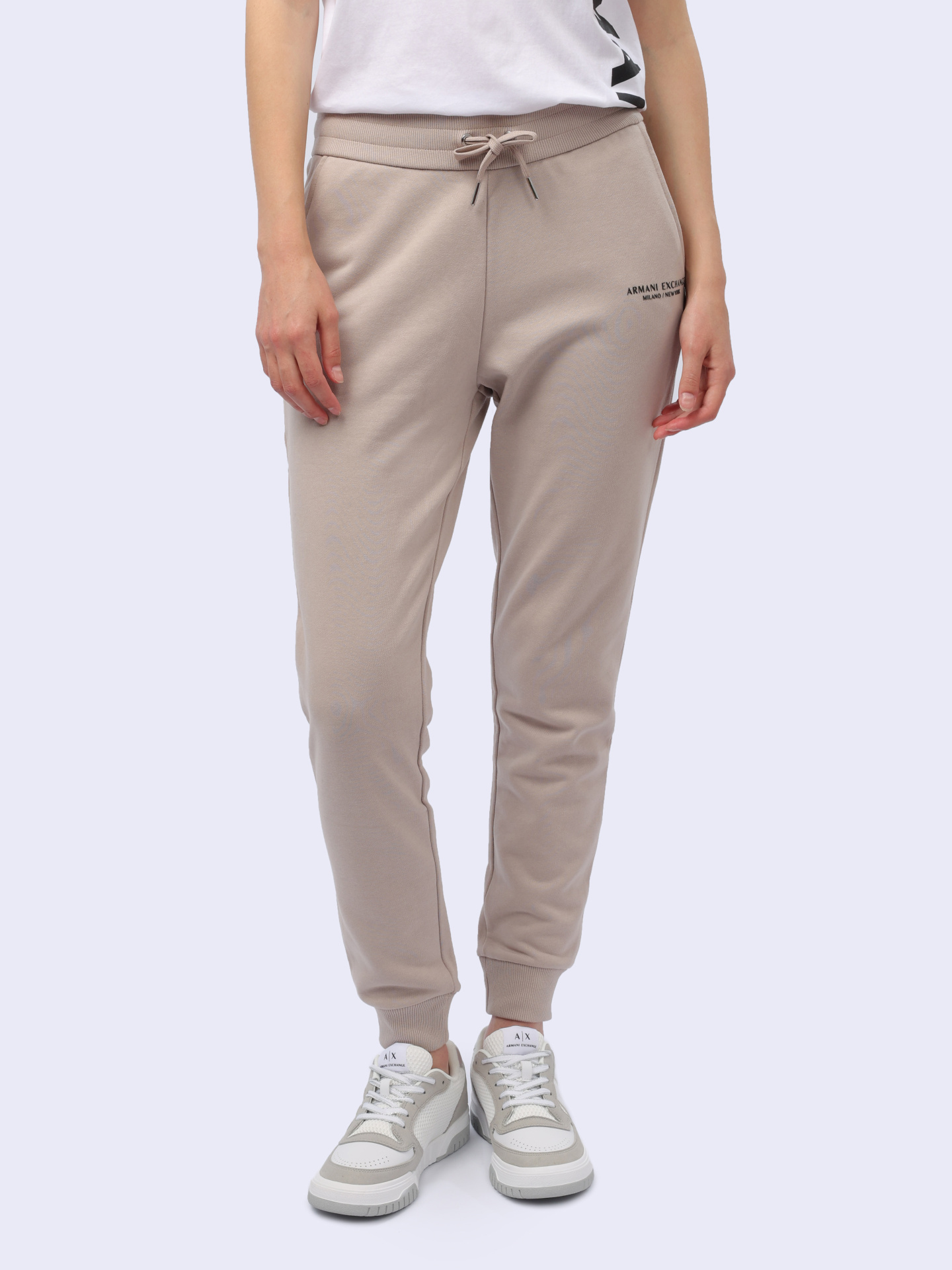 картинка Брюки спортивные Armani Exchange 8NYPBA YJE5Z 1786 бежевые женские от магазина Verdistore