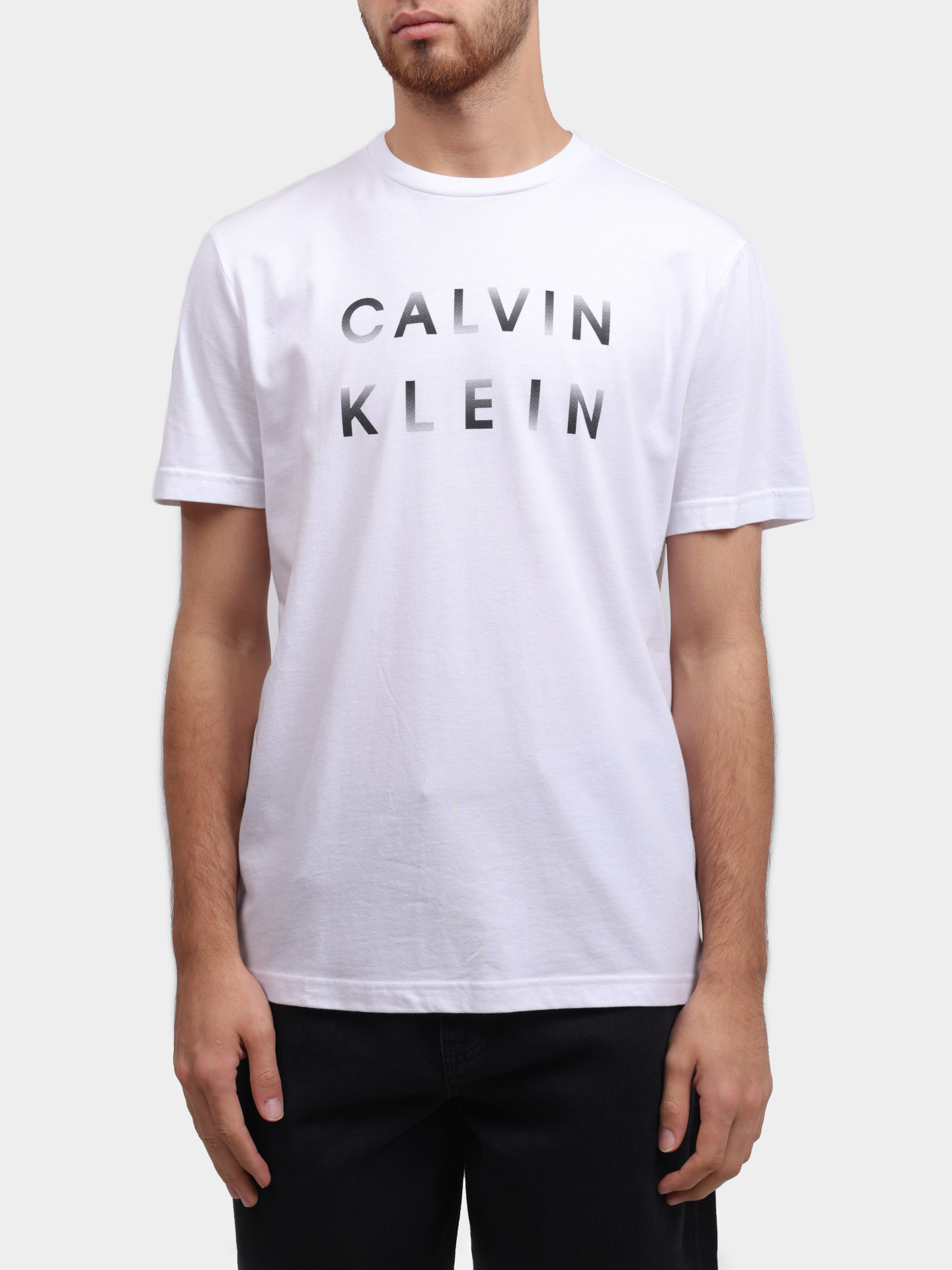 Футболка Calvin Klein K10K114156 белая мужская с логотипом — купить в интернет-магазине Verdistore