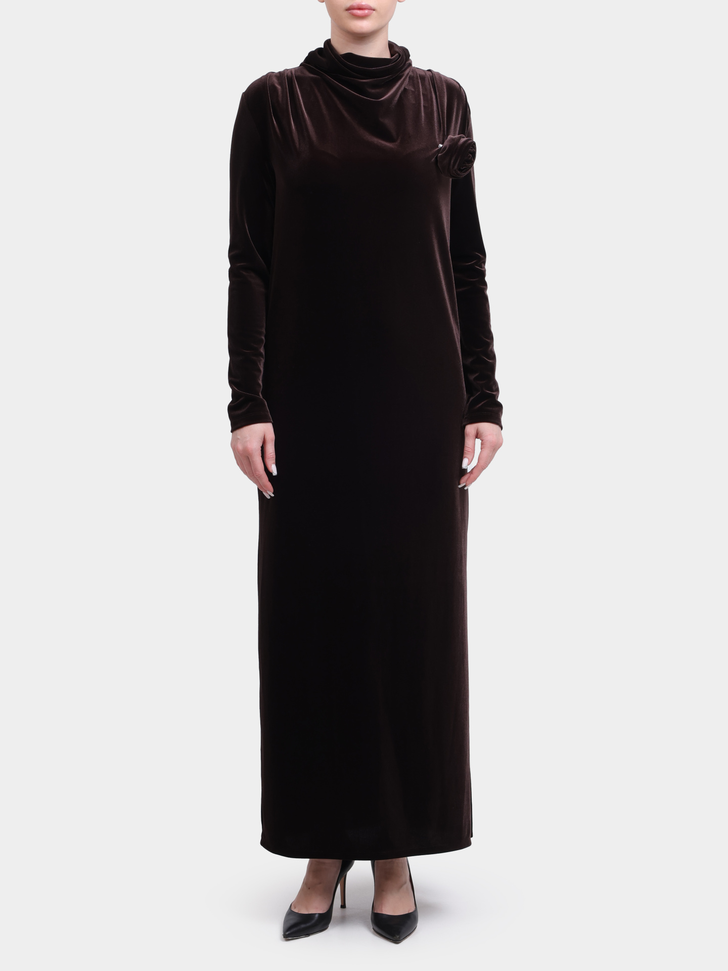 Платье Marella SOLANGE 001 длинное женское бархатистое — купить в интернет-магазине Verdistore