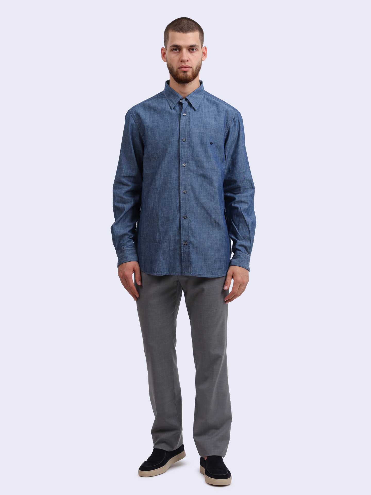 Рубашка Emporio Armani EM001527 AF15346 U9378 джинсовая мужская — купить в интернет-магазине Verdistore