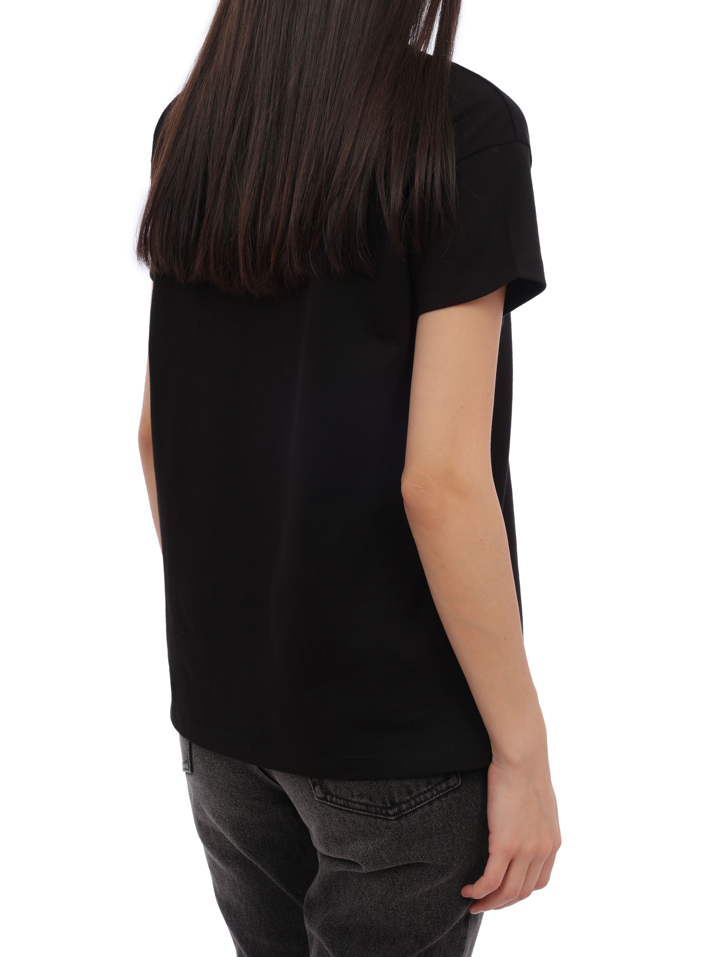 Футболка Armani Exchange 6RYT38 YJ7VZ 1200 черная женская из хлопка — купить в интернет-магазине Verdistore