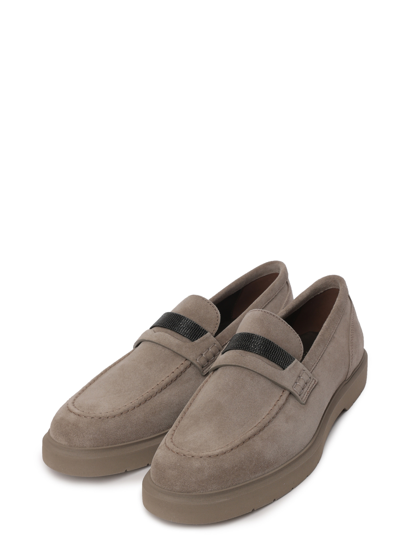 Лоферы Brunello Cucinelli MZSFGB1120 C5859 бежевые женские из замши — купить в интернет-магазине Verdistore