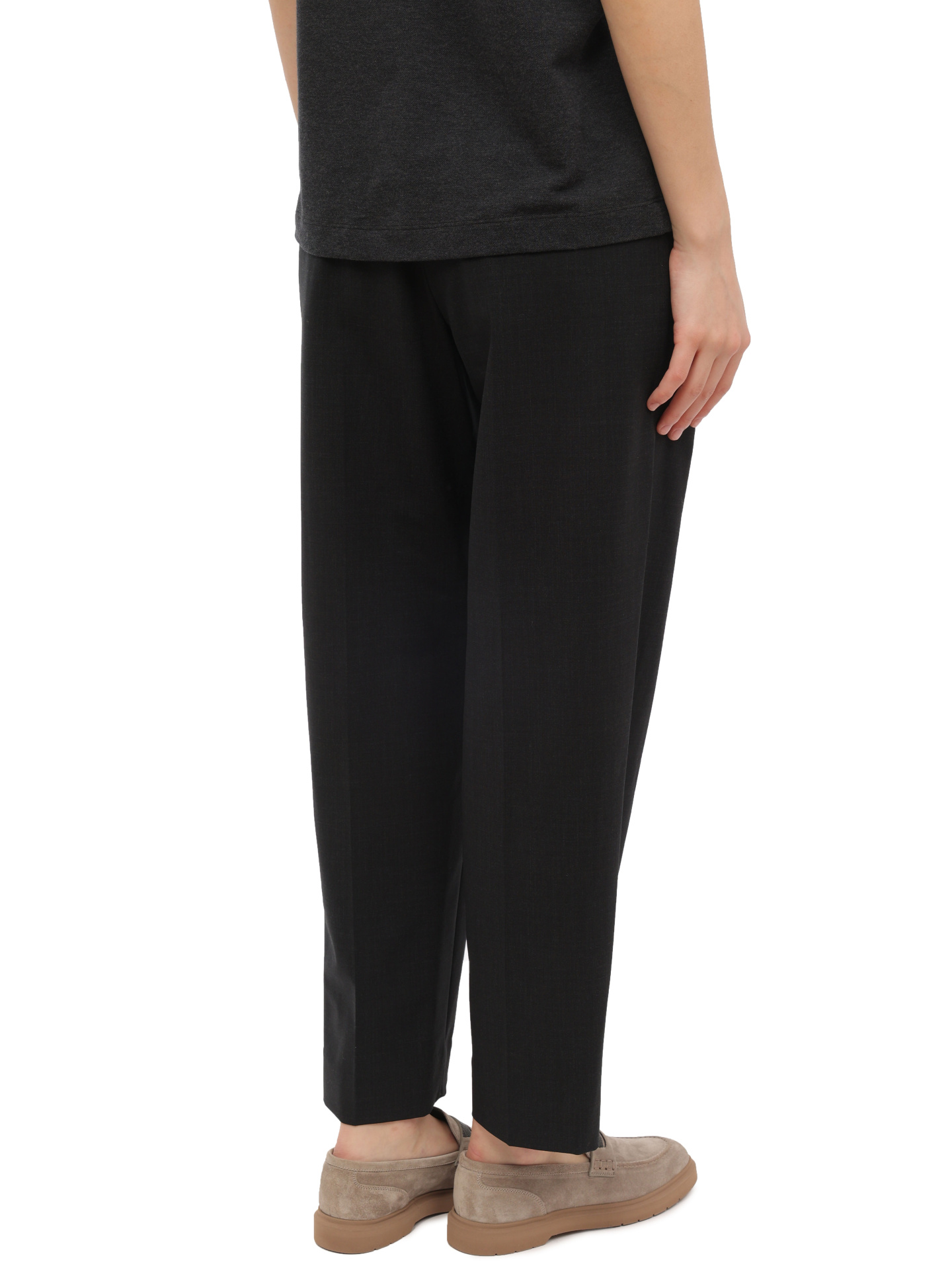 Брюки Brunello Cucinelli M0W08B1219 C2803 шерстяные женские с защипами — купить в интернет-магазине Verdistore