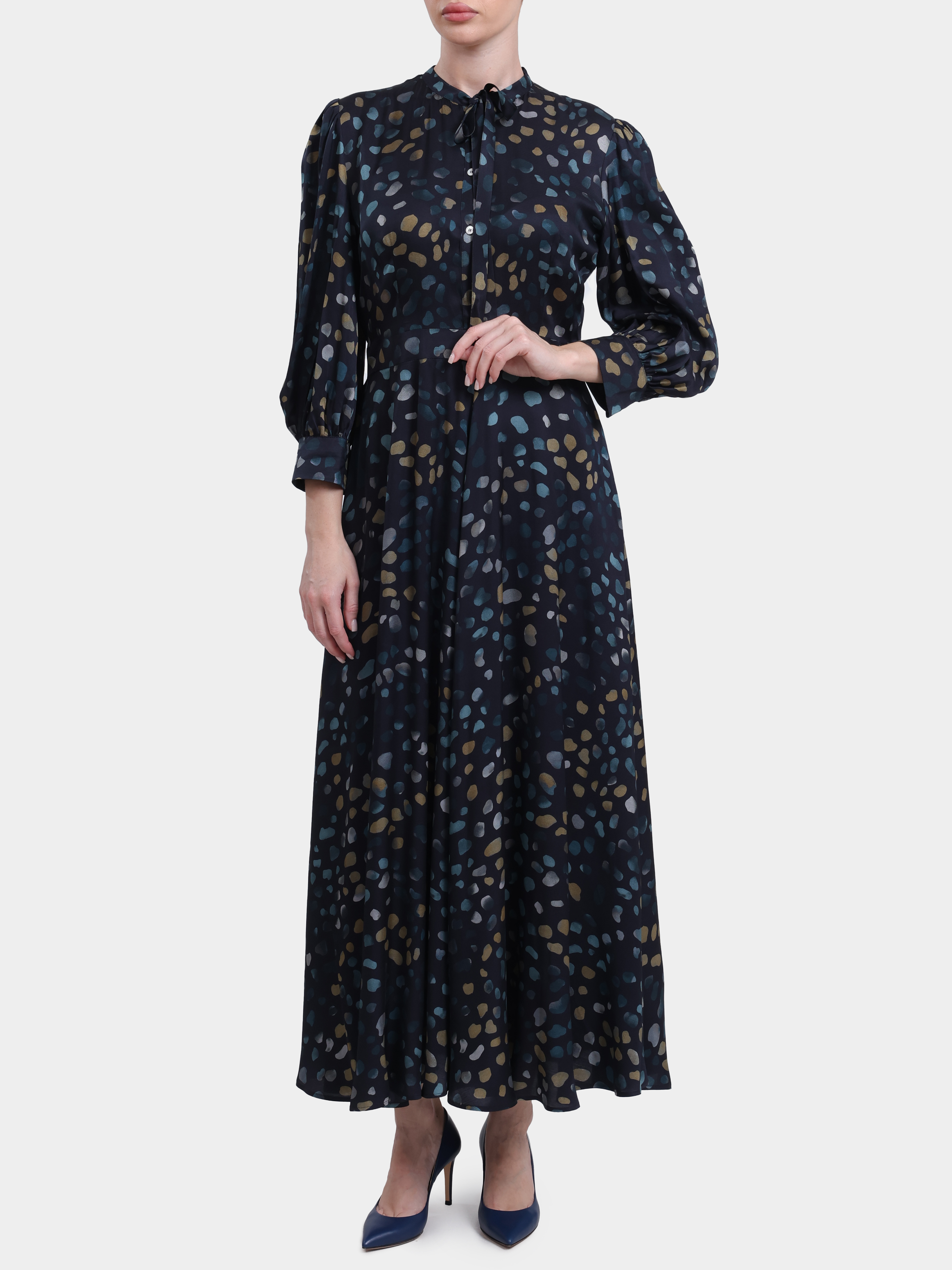 Платье MARELLA MLLFULCRO 001 синее женское из вискозы — купить в интернет-магазине Verdistore