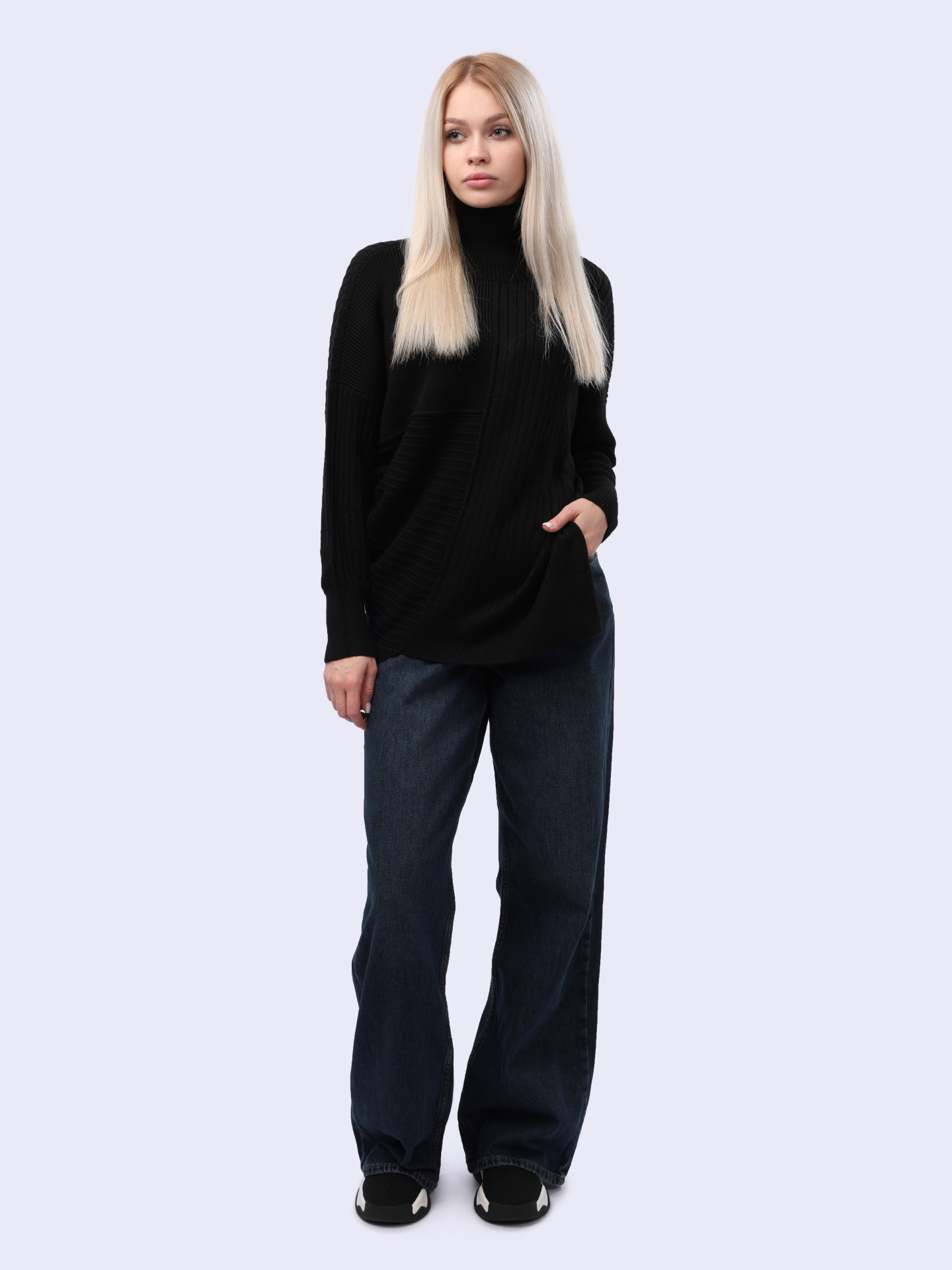 Свитер Armani Exchange 6DYM1H YM1RZ 1200 черный женский асимметричный  — купить в интернет-магазине Verdistore