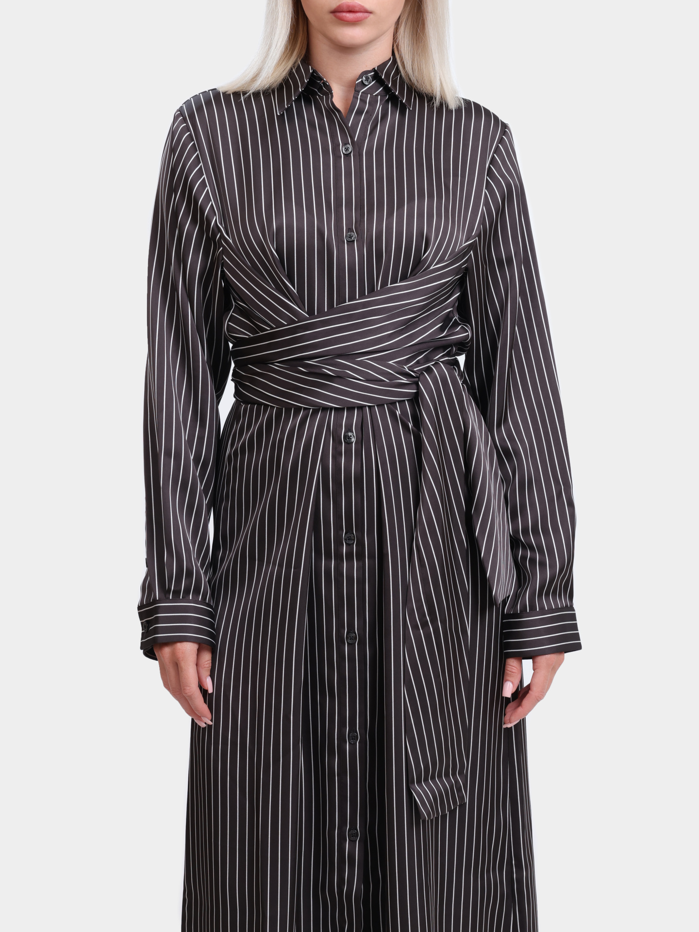 Платье Hugo 50531451 978 полосатое женское с поясом — купить в интернет-магазине Verdistore