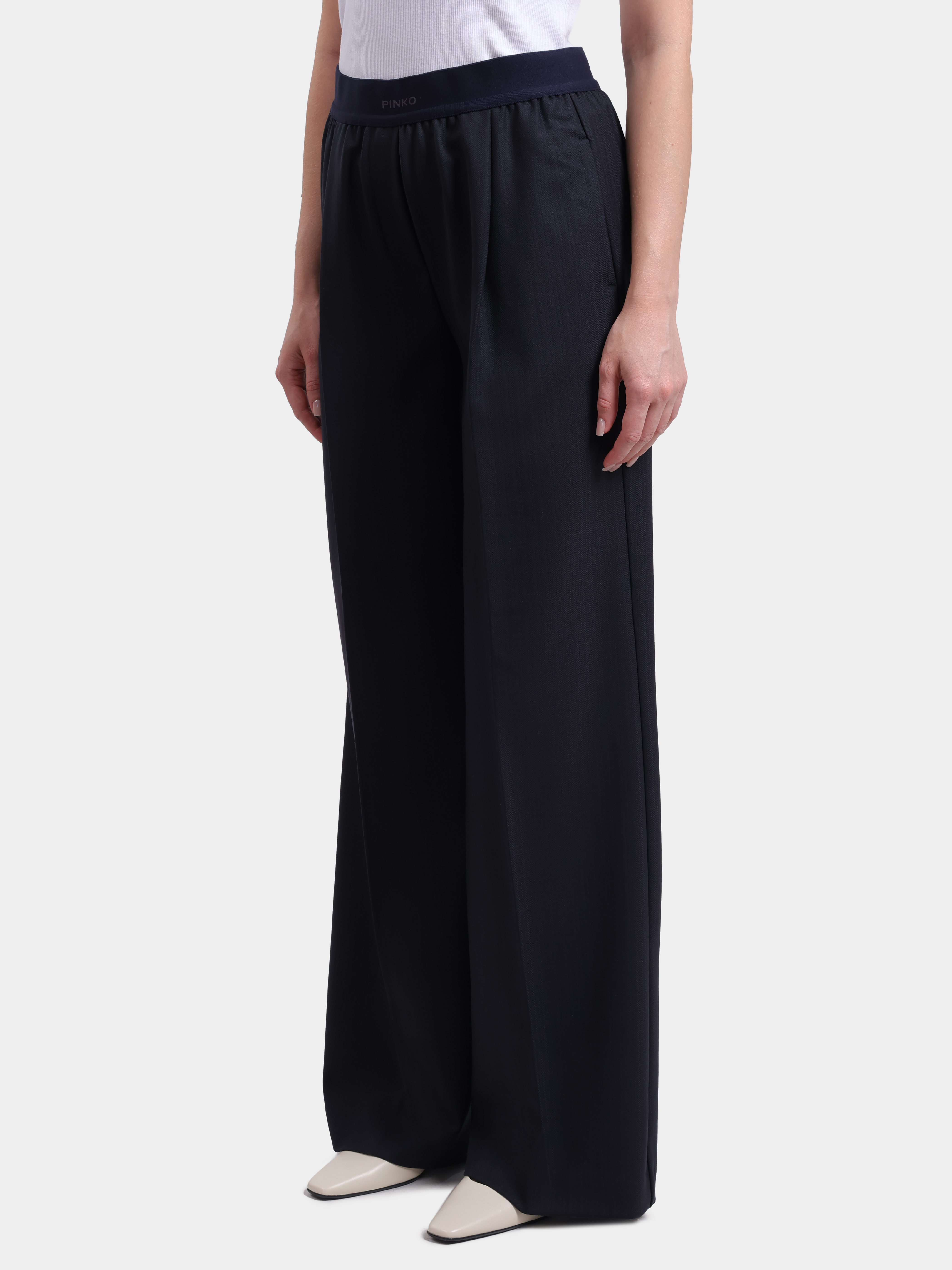 Брюки Pinko 107560 A3IF G03 темно-синие женские на резинке — купить в интернет-магазине Verdistore