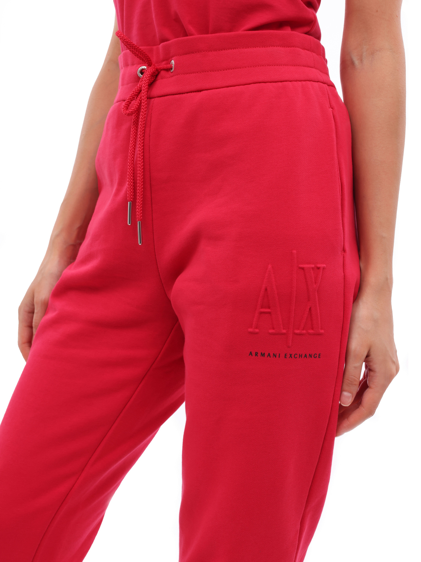 картинка Брюки спортивные Armani Exchange 8NYPFX YJ68Z 1492 красные женские с манжетами от магазина Verdistore