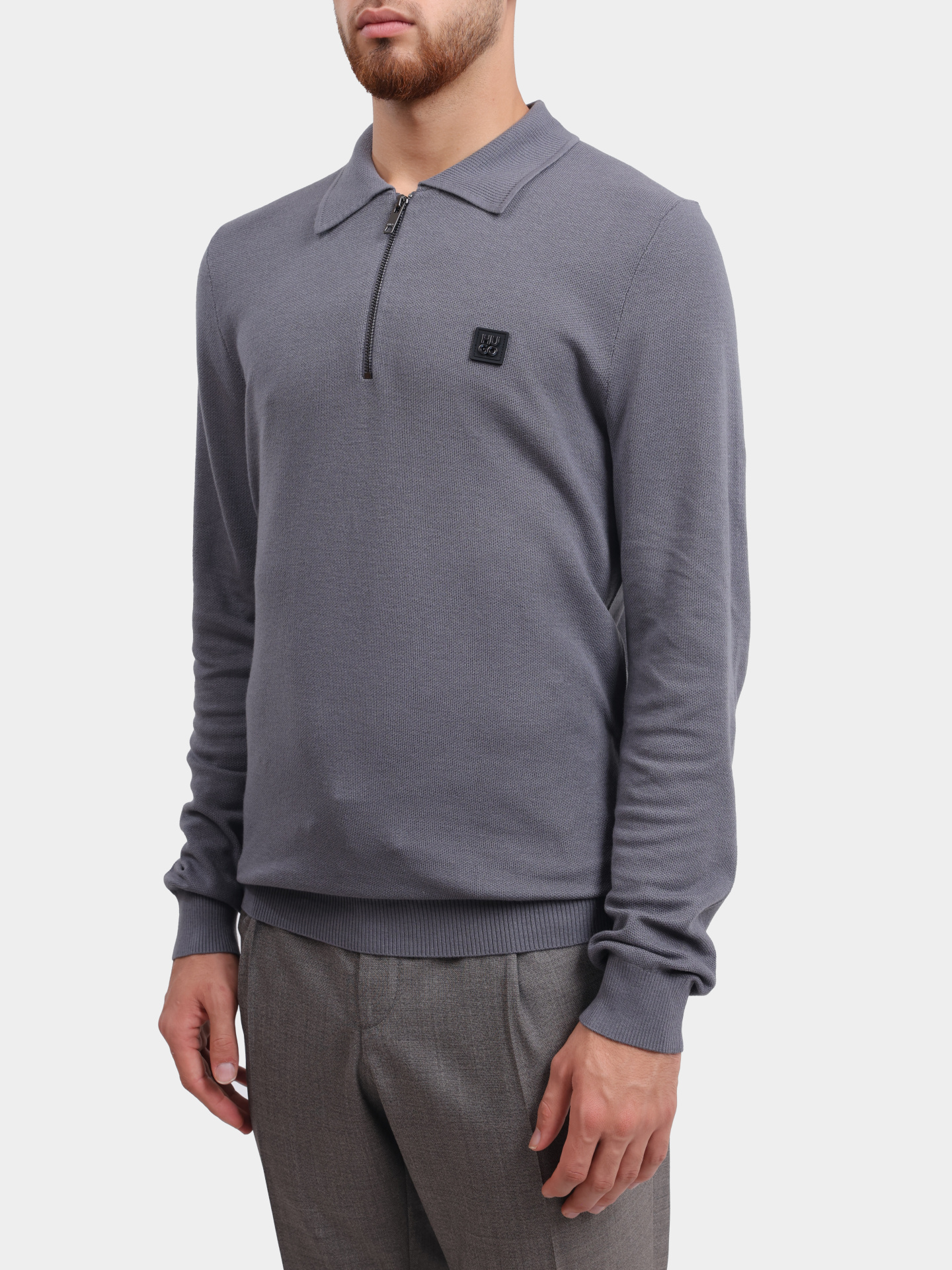 Поло Hugo 50533346 086 серое мужское — купить в интернет-магазине Verdistore