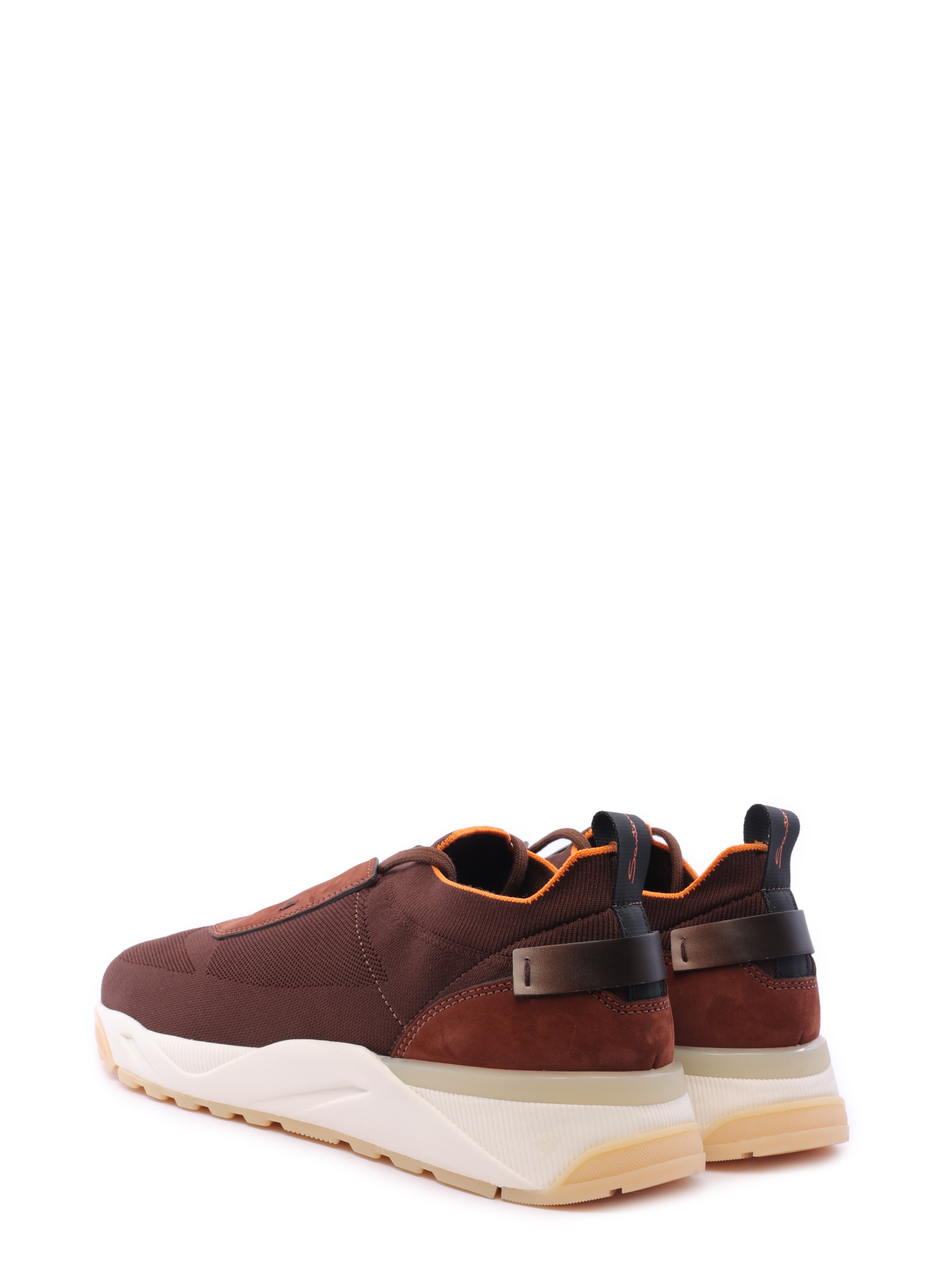 Кроссовки тканевые темно-коричневые с замшевой вставкой сзади — купить в интернет-магазине Verdistore