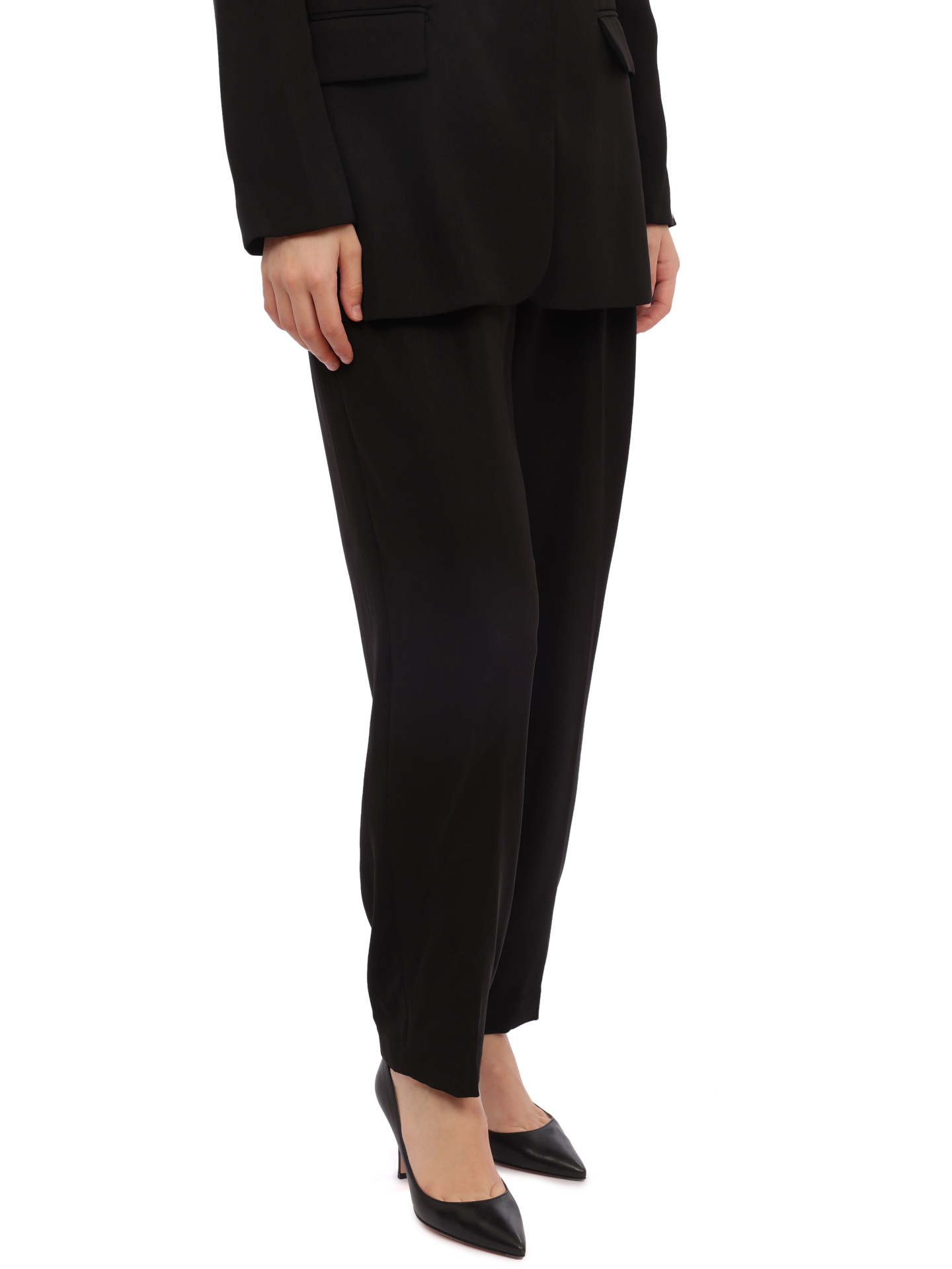 картинка Брюки Armani Exchange 6RYP05 YN4LZ 1200 черные женские с логотипом от магазина Verdistore