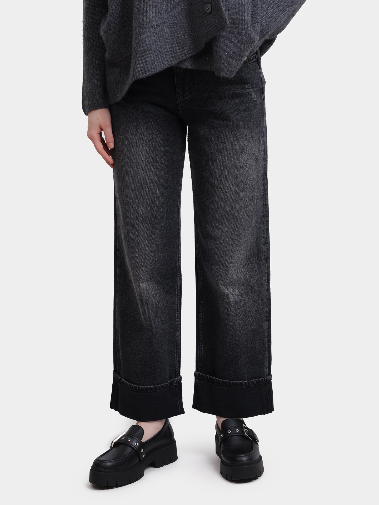 Джинсы Pantamo 71438-1589-03 серые женские с подворотами — купить в интернет-магазине Verdistore