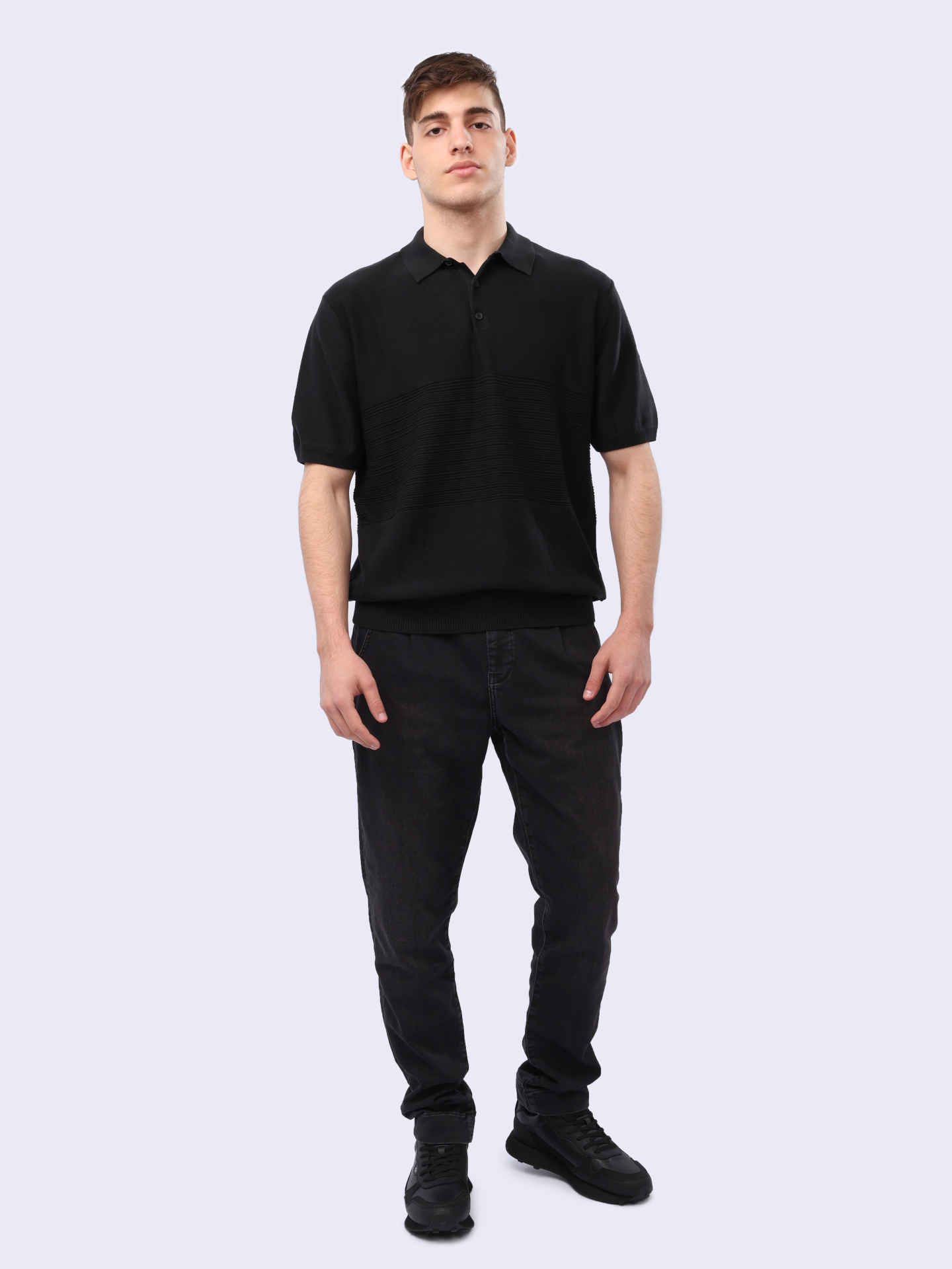 Поло Armani Exchange 6DZF6A ZMQ7Z 1200 черное мужское из хлопка — купить в интернет-магазине Verdistore