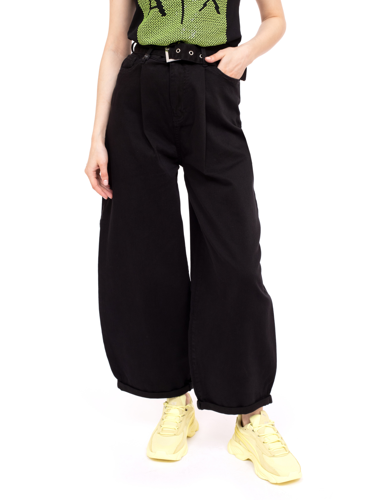Джинсы Armani Exchange 3KYJ74 YNSQZ 1200 укороченные женские с ремешком — купить в интернет-магазине Verdistore