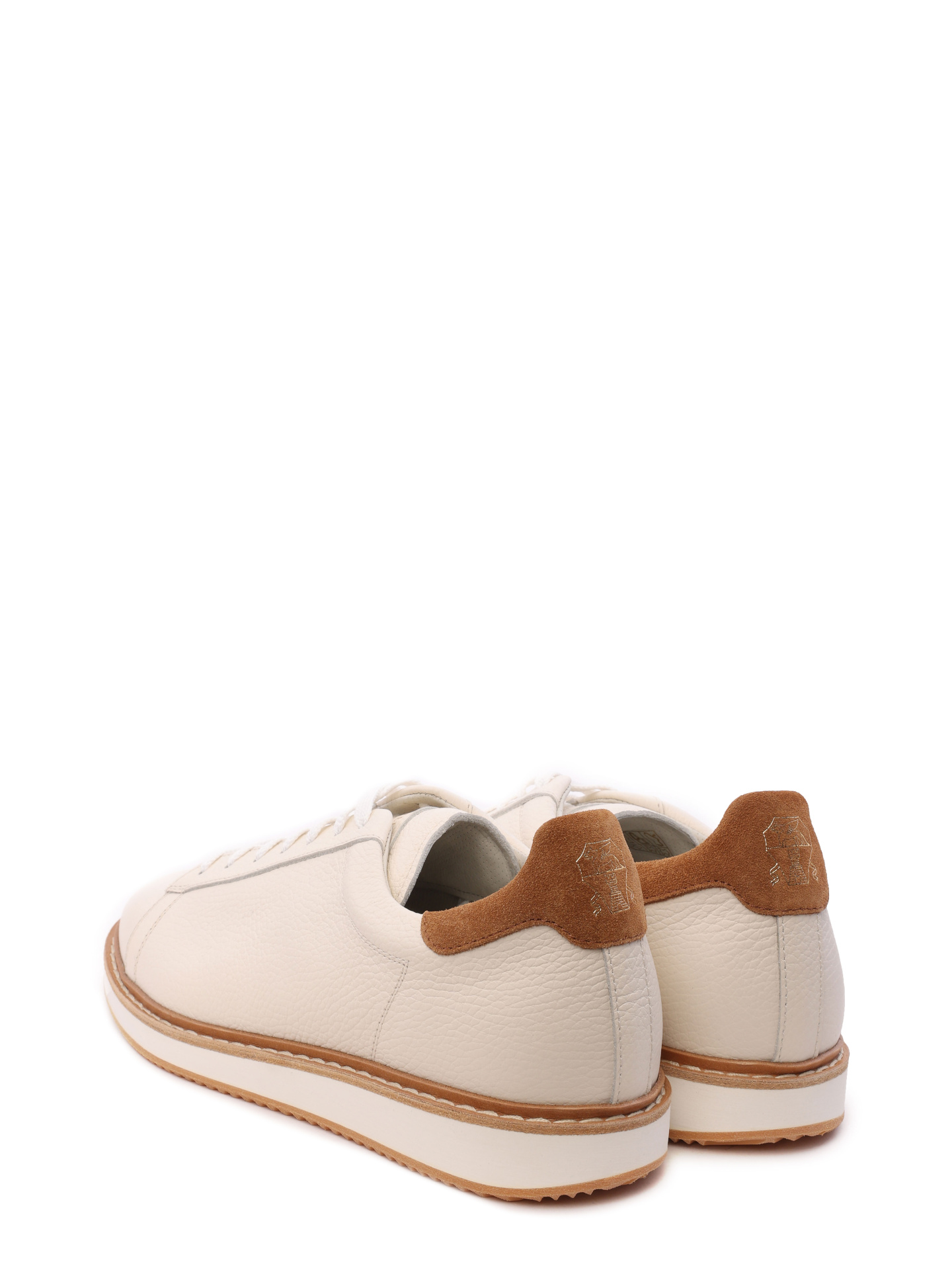 Кеды Brunello Cucinelli MZUALB2192 CLT57 кремовые мужские из кожи — купить в интернет-магазине Verdistore