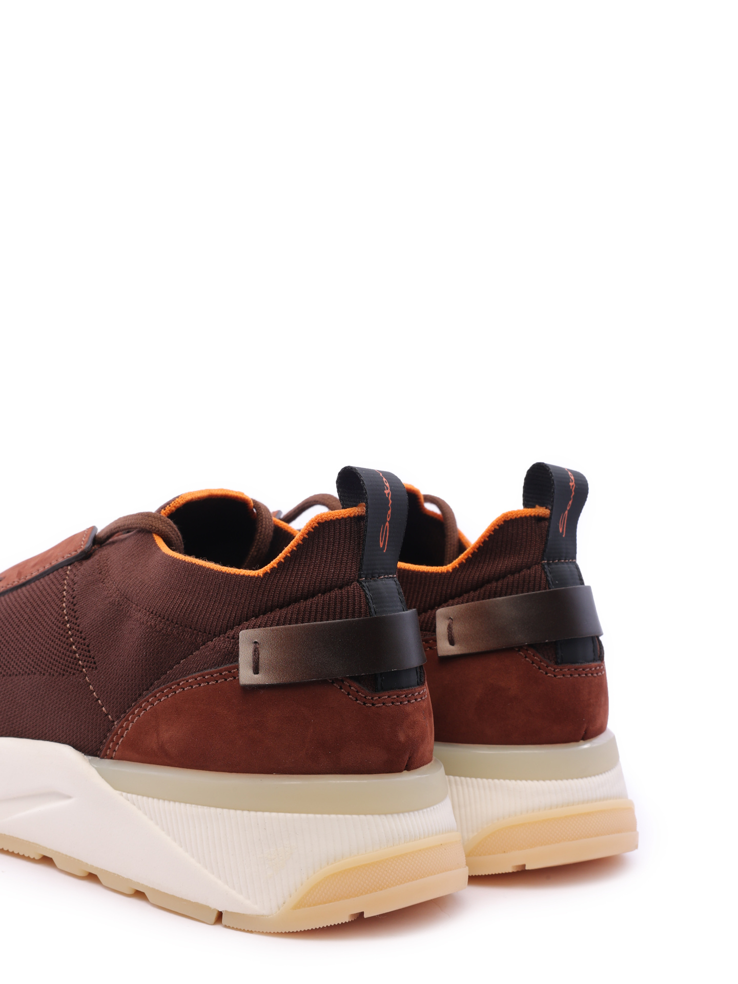 Кроссовки тканевые темно-коричневые с замшевой вставкой сзади — купить в интернет-магазине Verdistore