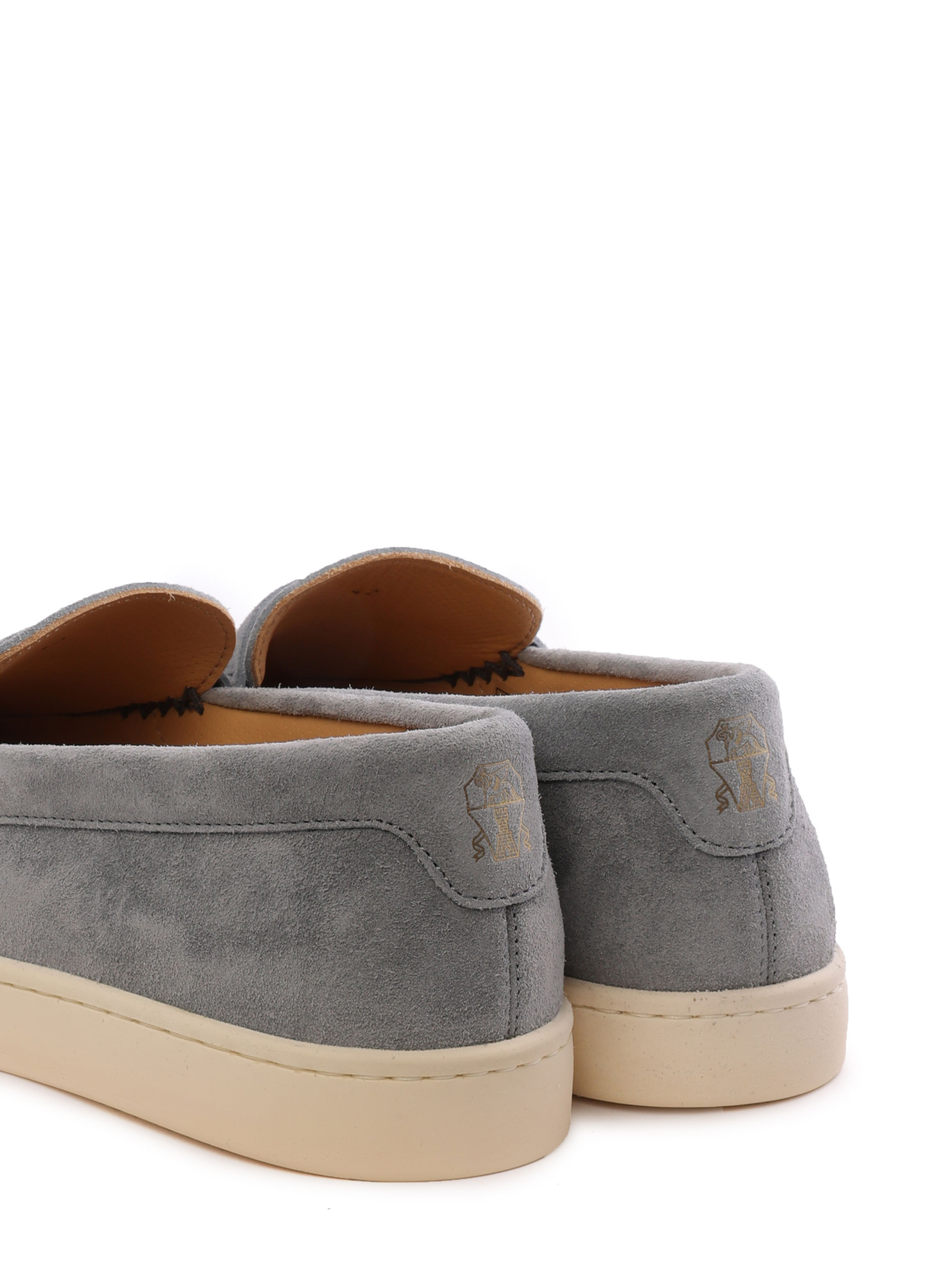 Лоферы Brunello Cucinelli MZUSILN285 C6692 голубые мужские из замши — купить в интернет-магазине Verdistore