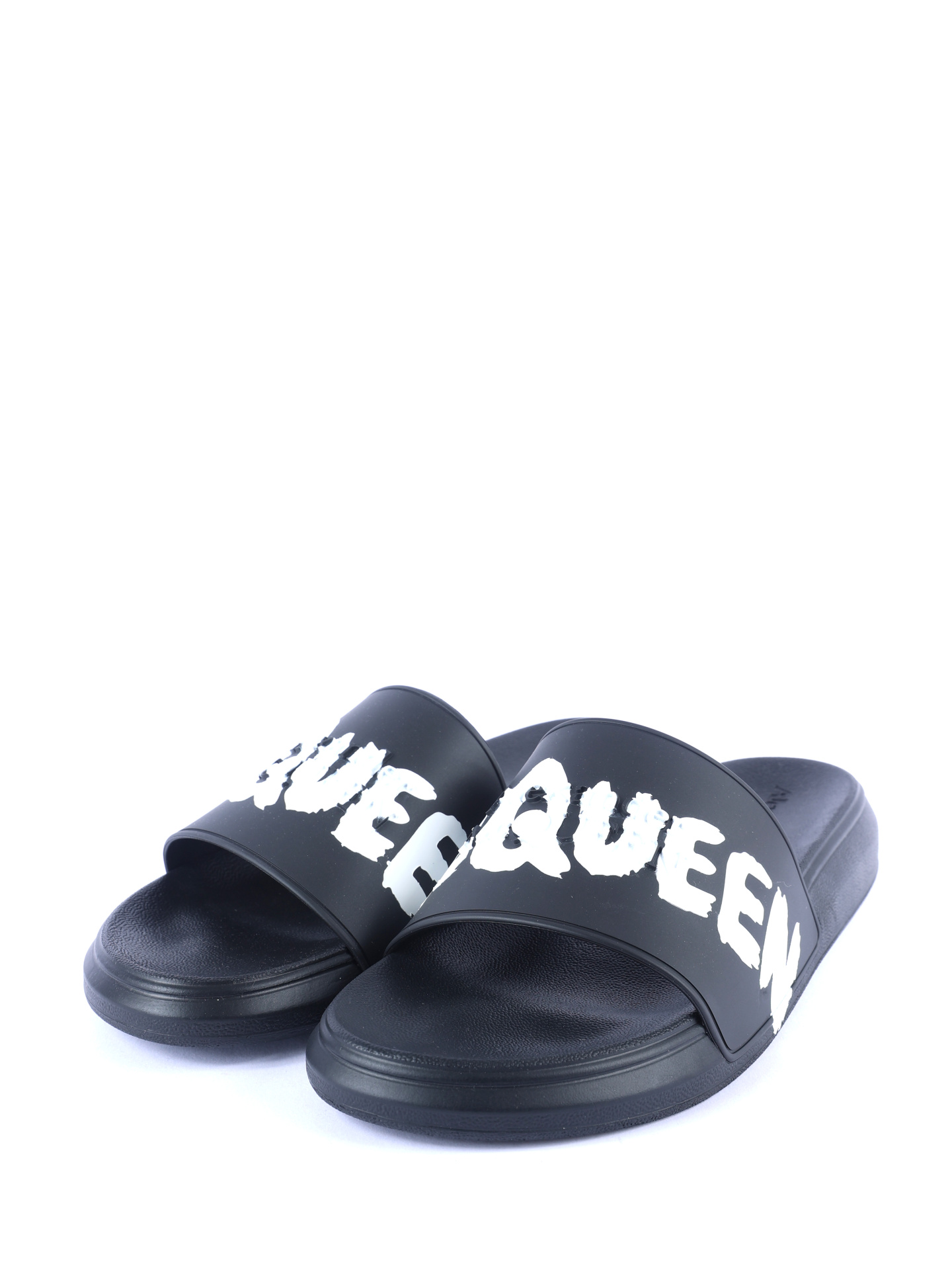 Шлепанцы Alexander McQueen 682490 W4QS3 1070 резиновые мужские черные — купить в интернет-магазине Verdistore